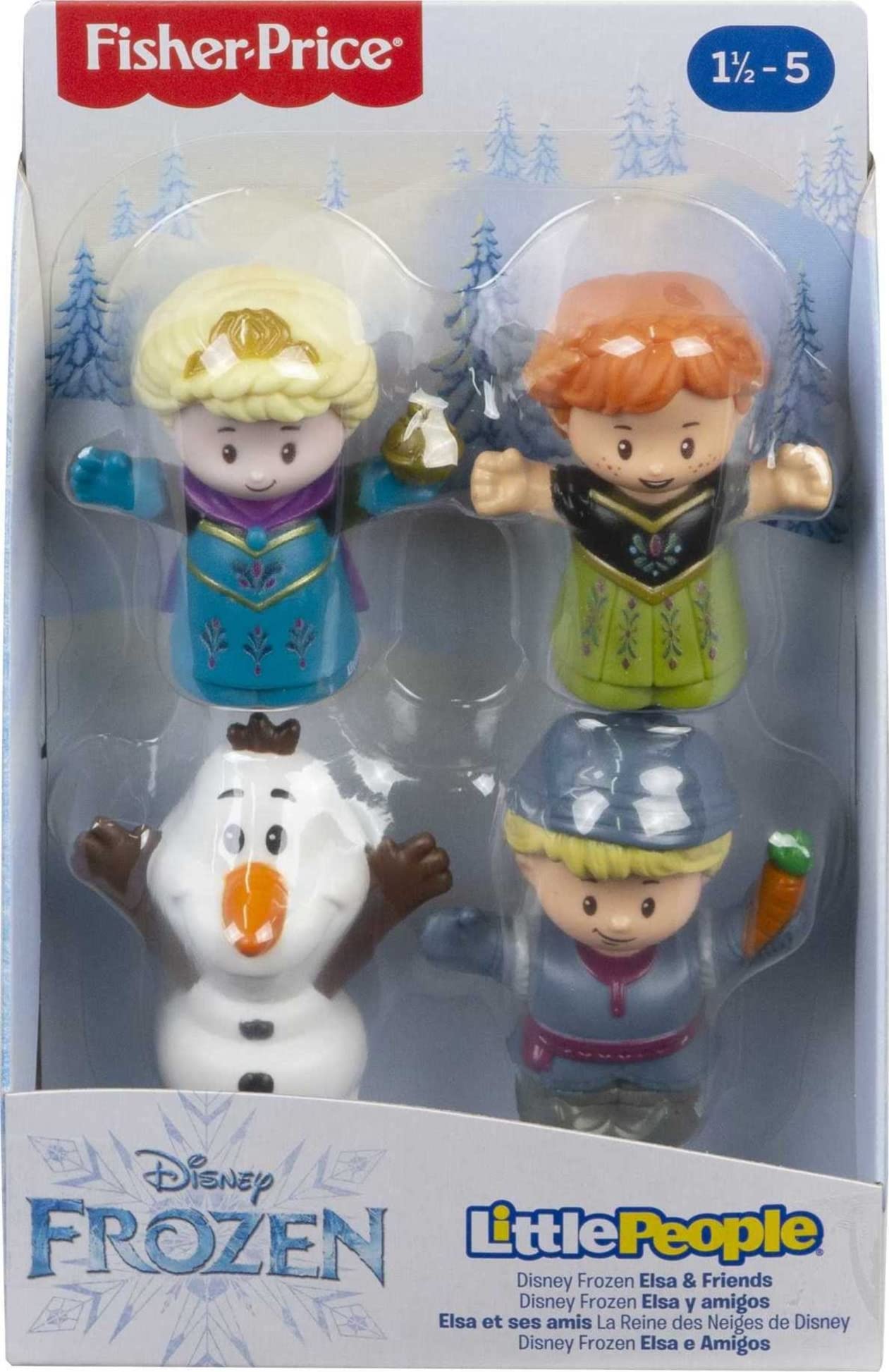 Fisher-Price Little People Toddler Toys Disney Frozen Elsa & Friends Figure Set with Anna Kristoff & Olaf for Ages 18+ Months
