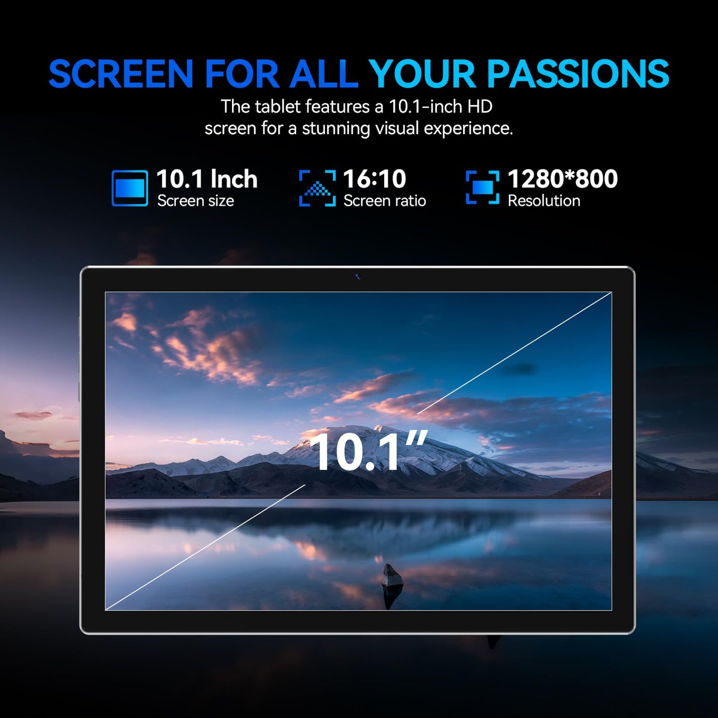 10.1 inch Android 14 Tablet 2025 Latest Update Octa-Core Processor with 64GB Storage, WiFi 6 Tableta, 13MP+5MP Dual Camera, 2 in 1 Tablet with Keyboard, Bluetooth, FHD IPS Screen, Mouse, Case, Stylus