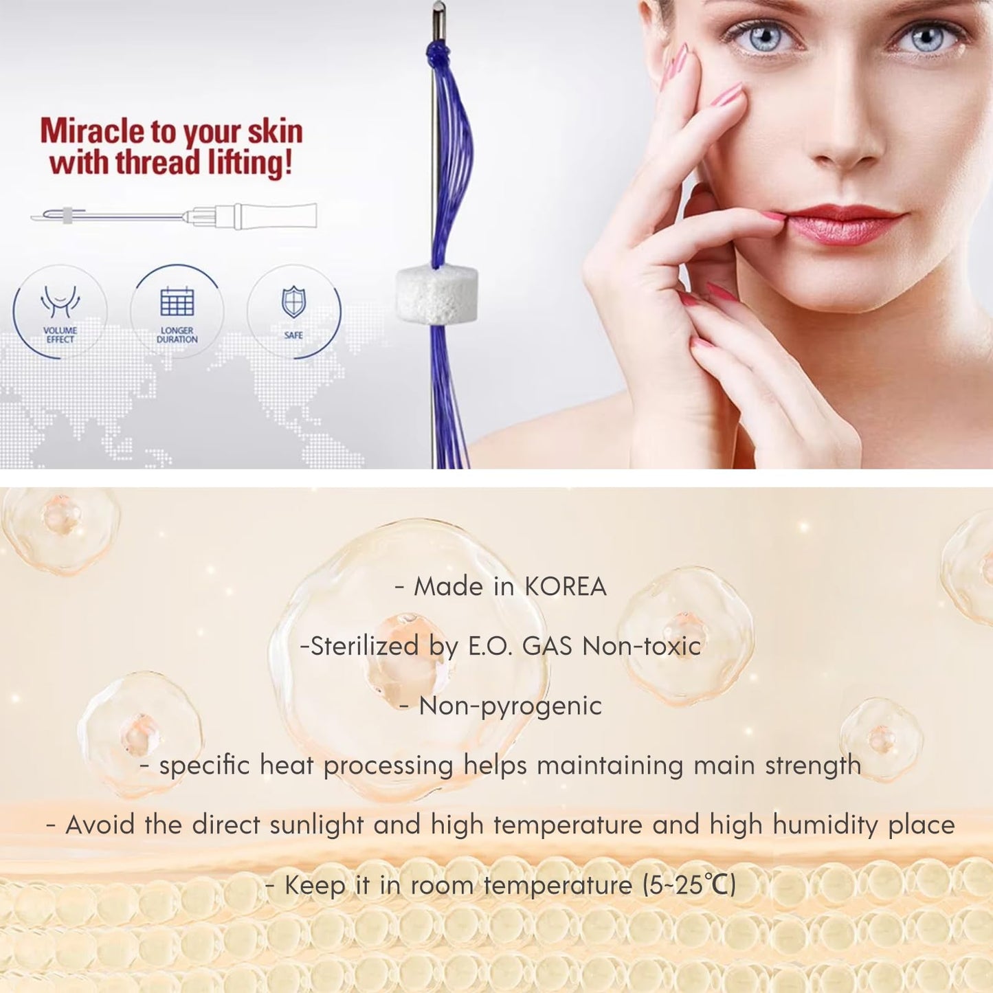 ACADA Pdo Threads for Face Lift Cog Pdo Multi Threads 23G 60mm, Cog PDO Threads L-Type Blunt, Professional Skin Tightening & Lifting Solution, 20Pcs
