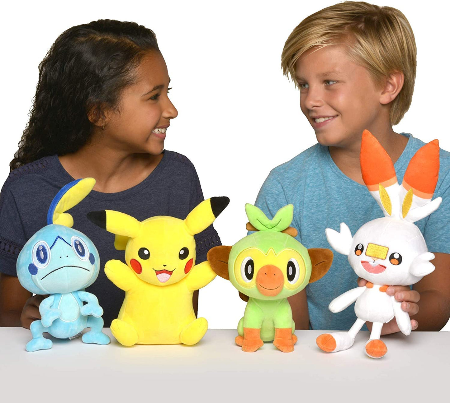 Pokemon 8" Grookey, Sobble, & Scorbunny 3-Pack Plush - Officially Licensed - Sword & Shield Galar Starters - Authentic Soft Stuffed Animal Toy - Easter Basket Stuffer Gift for Kids, Boys, Girls - 2+