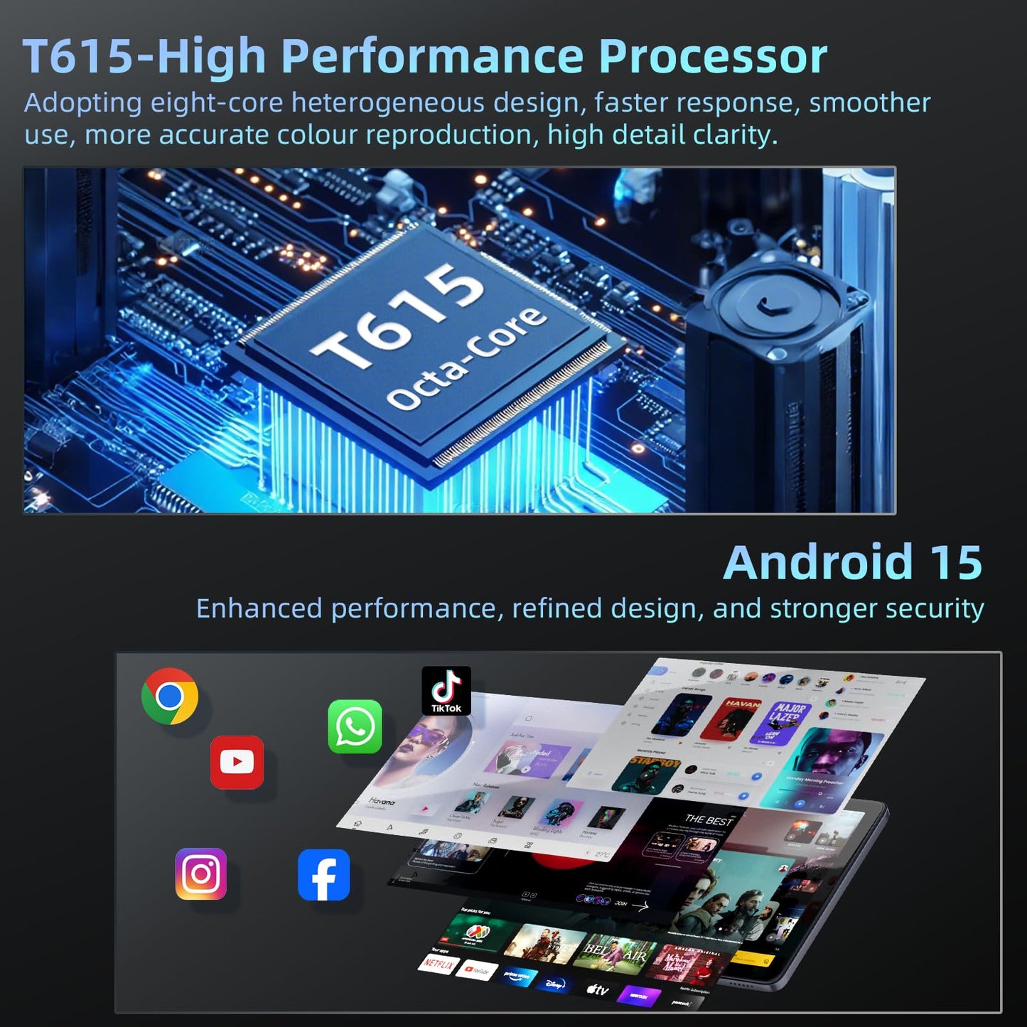 Android 15 Tablet 10 inch,24GB RAM 128 ROM,Tablets with Keyboard Case Mouse Stylus,1TB Expandable,Octa-Core 6000mAh 1280x800 IPS HD,5G WiFi,T615 CPU,High Performance,Processor,Dual Camera(Gray)