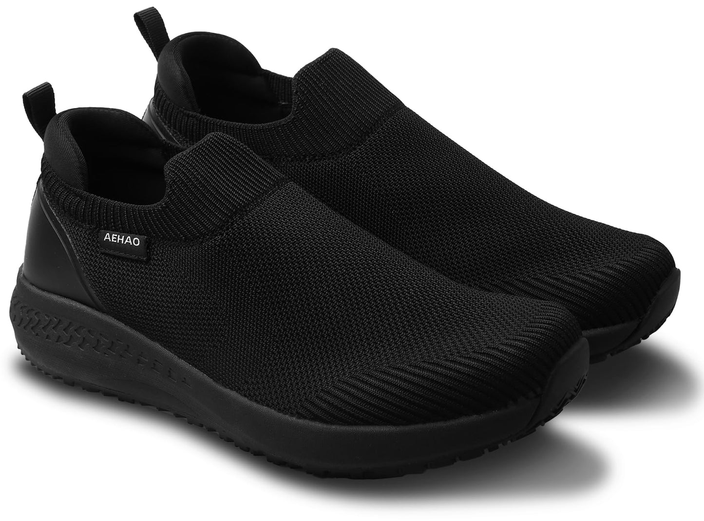 AEHAO Women's Non Slip Work Shoes Food Service Waterproof Slip-Resistant Chef Shoe for Kitchen Restaurant Hospital Staff Walking Sneakers Easy-Clean Slip-On Design,Black 8