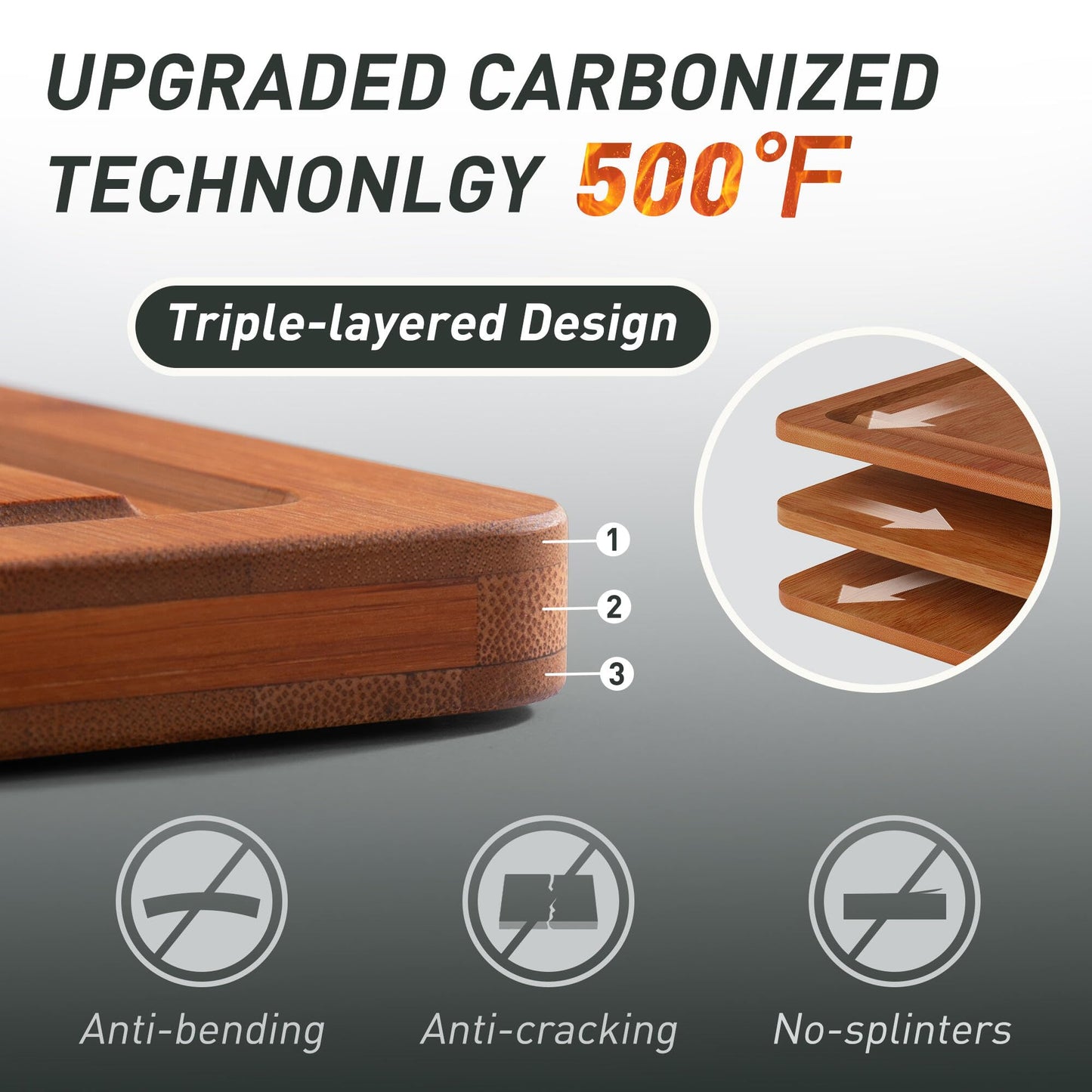 3 Packs Bamboo Cutting Board Set with Non Slip Feet Holder and Over Sink Nice Solid Thick Wood Juice Groove Chopping Board Extra Large Big Small Best Hardwood Kitchen Organic Vegetable Meat BBQ Kit