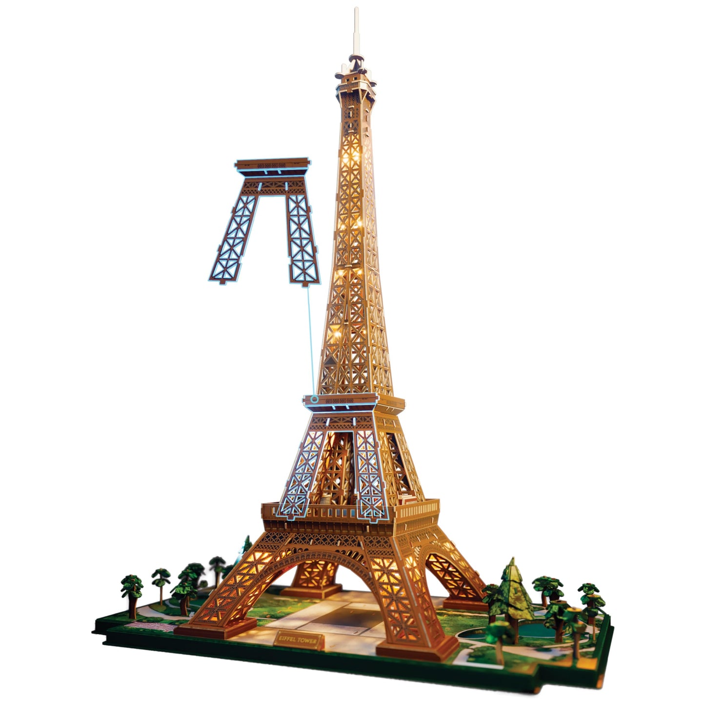 4D Build, Architect Series Eiffel Tower 3D Model Kit with LED Lights, Desk Décor, Adult Puzzles, Building Toys, 3D Puzzles for Adults & Teens, 252 Pieces, for Ages 12 & Up