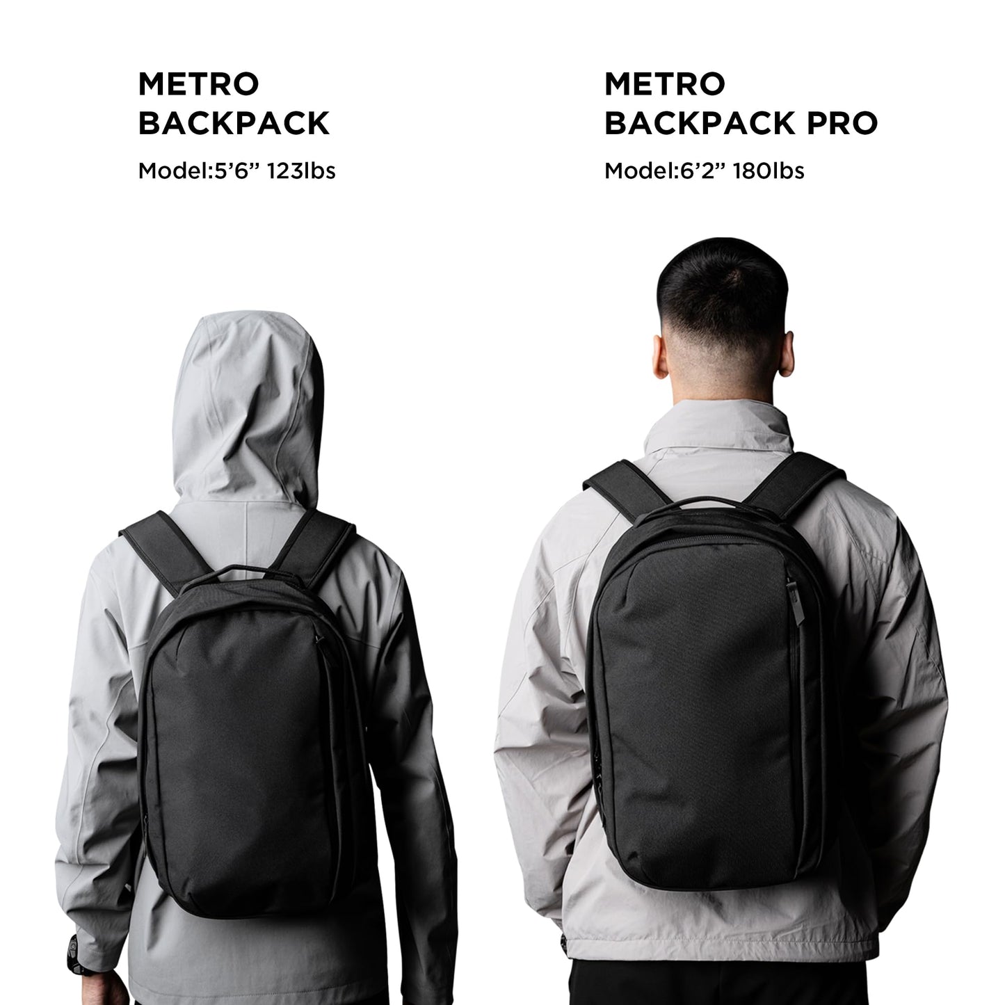 ALPAKA Metro Backpack -12L Fits a Thin 14" Laptop Small Backpack, Soft Touch Fleece Lined Laptop Sleeve, Wide Opening Main Zippered Compartment, Weather Resistant Fabric. Black Axoflux 300D