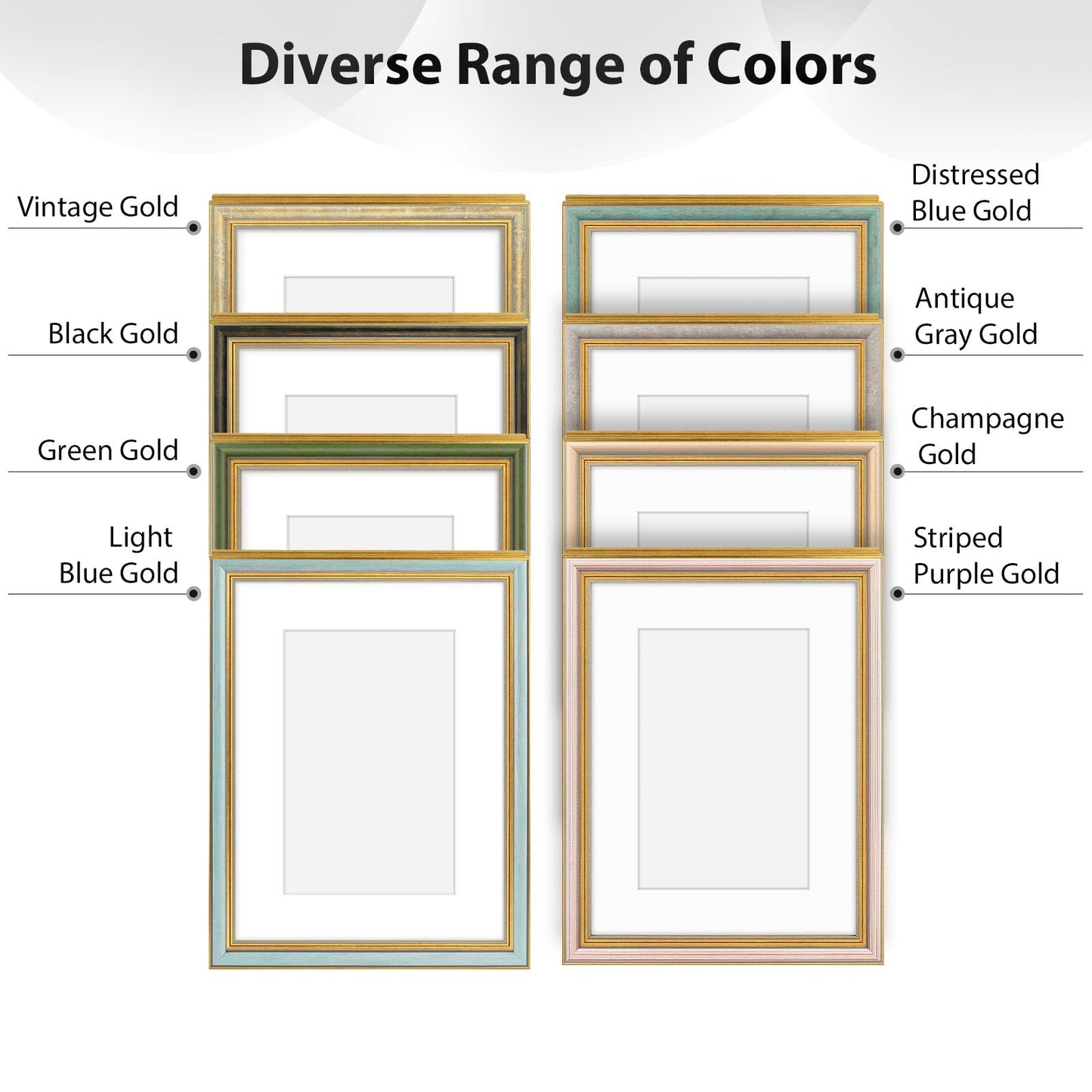 Golden State Art,16x20 Ornate Picture Frame with White Mat for 11x14 Photo or Display 16 x 20 Print without Mat Color Green Gold(Plexiglass Front)