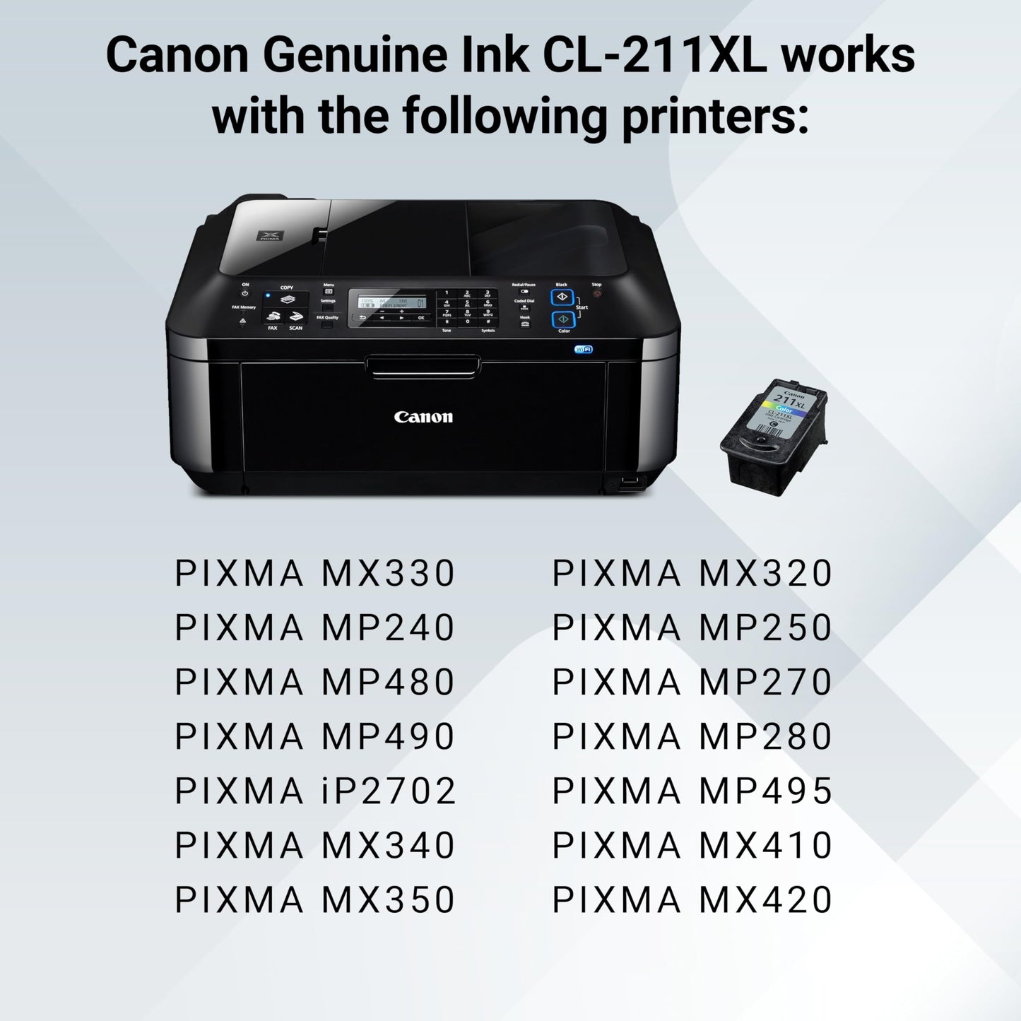 Canon CL-211 XL Genuine Color Ink Cartridge, Compatible with MX330, MP240/250/270/280/480/490/495, iP2702, MX340/350/320/410/420