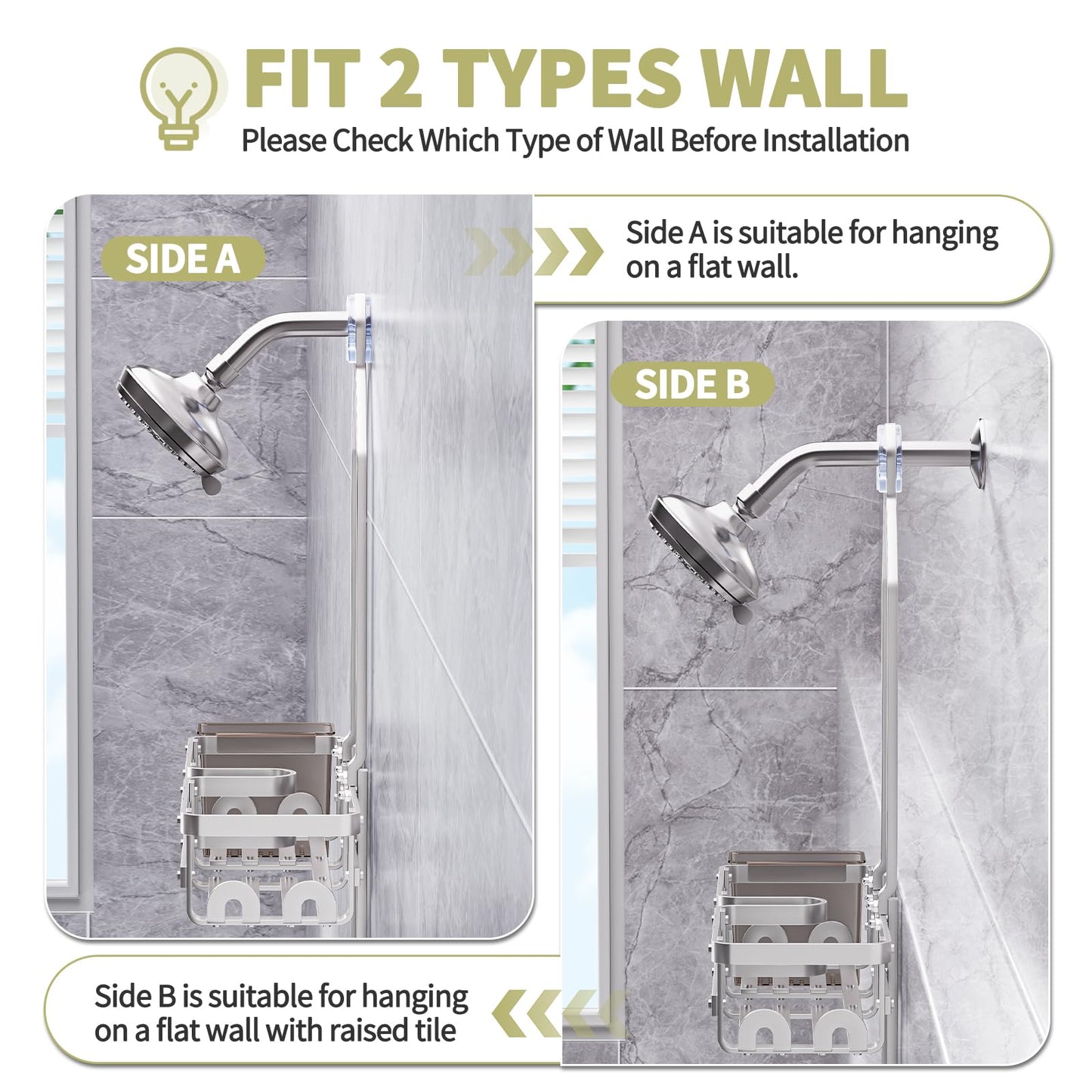 GAOKASE Aluminum Shower Caddy Hanging, Never Rust Shower Organizer- 4 Levels with adjustable Height 10 Hooks for Razor/Sponge - Rack with Soap Basket (Silver)