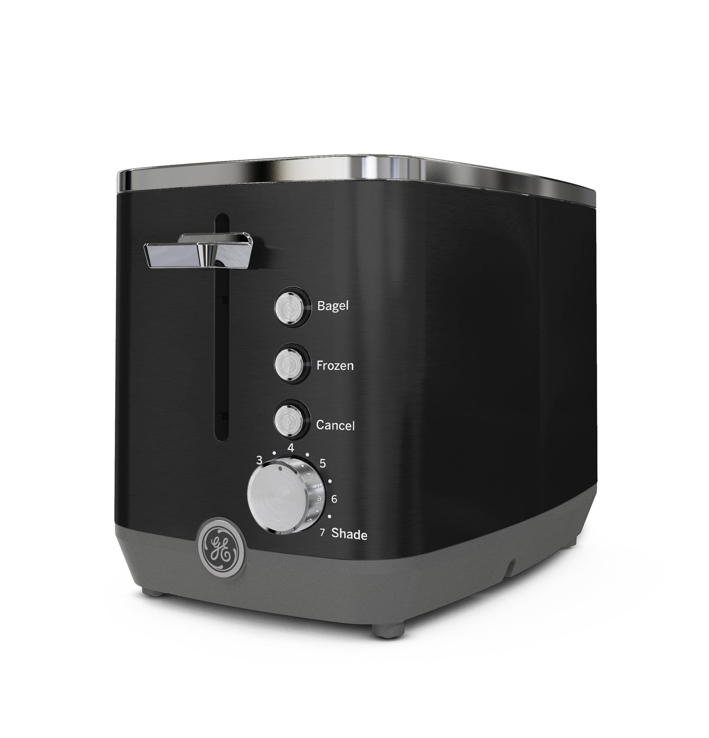 GE 2 Slice Black Stainless Steel Toaster, Extra Wide Slots for Toasting Bagels, Breads, Waffles & More, 7 Adjustable Shade Settings, Removable Crumb Tray, Countertop Kitchen Essentials, 850 Watts