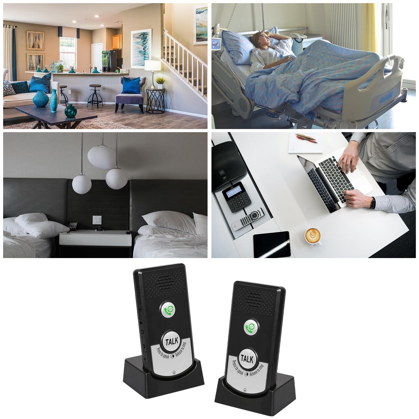 2 Way Wireless Intercom for Home Hospital Hotel,1000m Range Indoor Intercoms Wireless