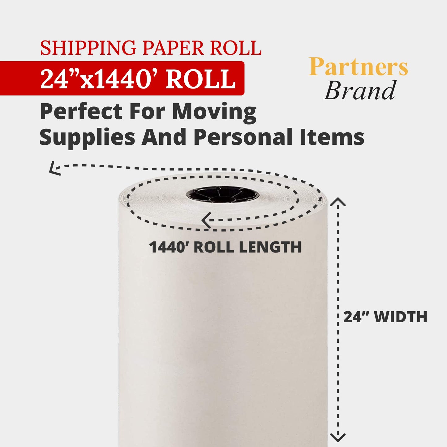 Box USA Packing Paper Roll (1 Pack) - Newsprint Paper for Shipping, Storage and Moving Supplies, White