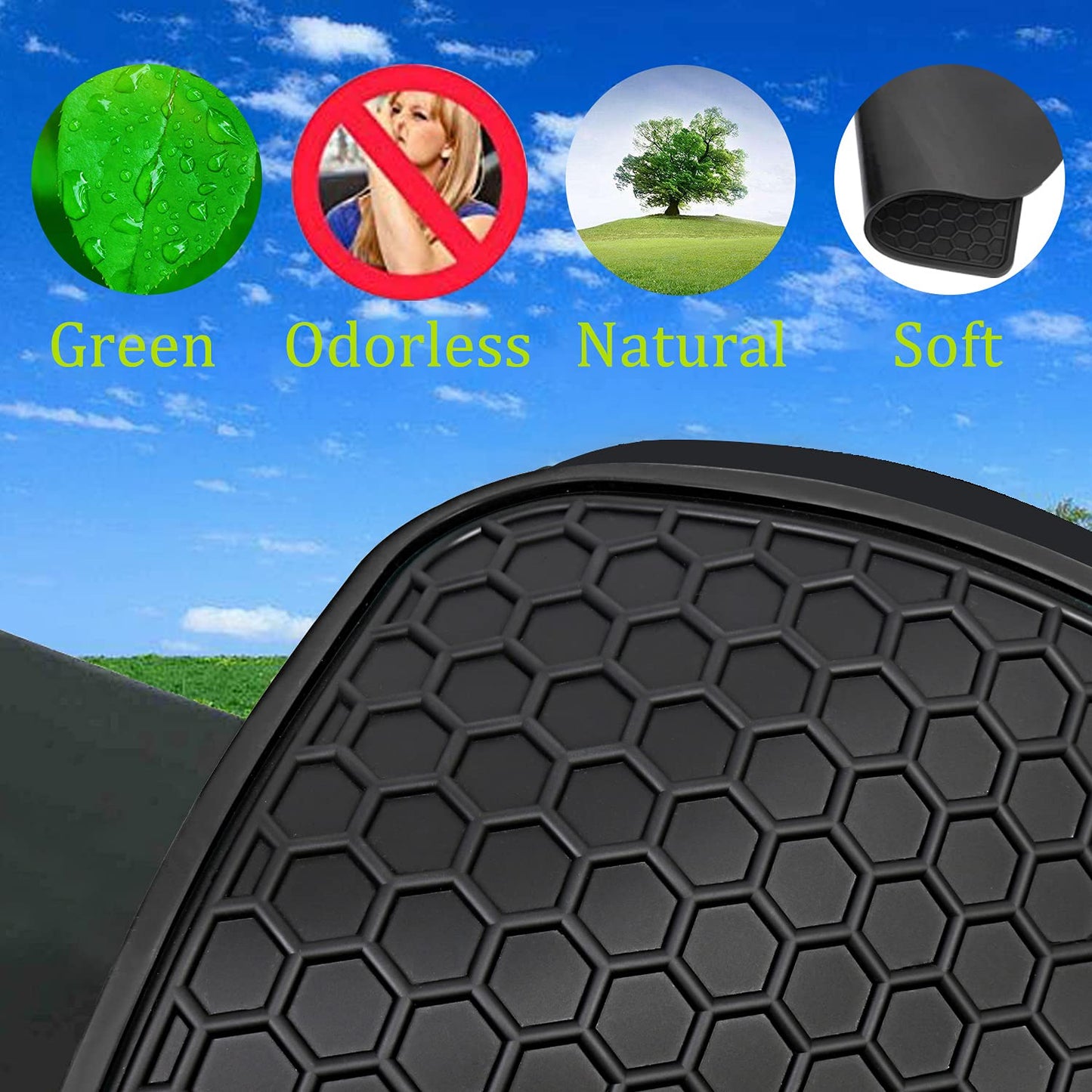 Lwope Car Cargo Mat Custom Fit for Mercedes Benz GLB 250 200 35 AMG 2020-2025 Trunk Liner All Black Rubber All Weather Protector