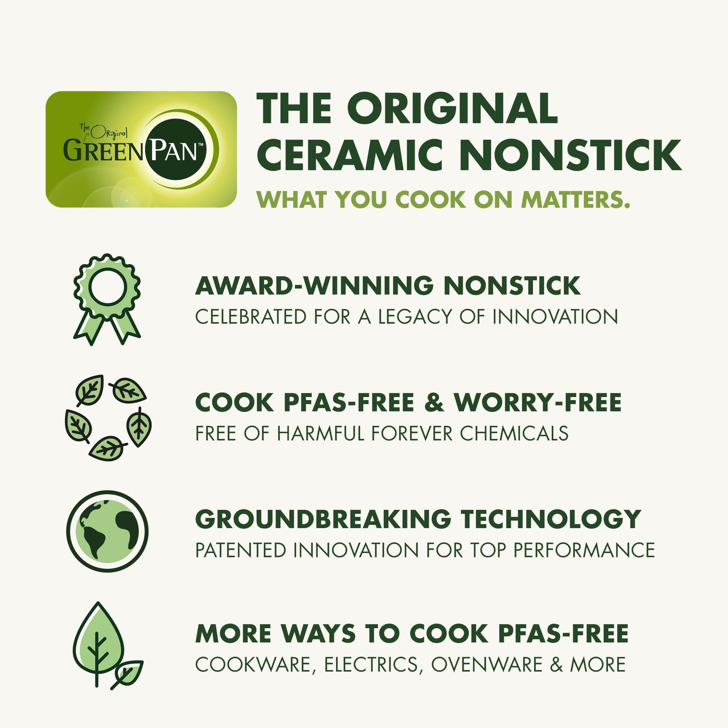GreenPan Nonstick Reserve Pro 8" Frying Pan, NSF Certified Ceramic, Hard Anodized PFAS-Free Skillet, Stainless Steel Handles, Oven & Dishwasher Safe, Moss Green