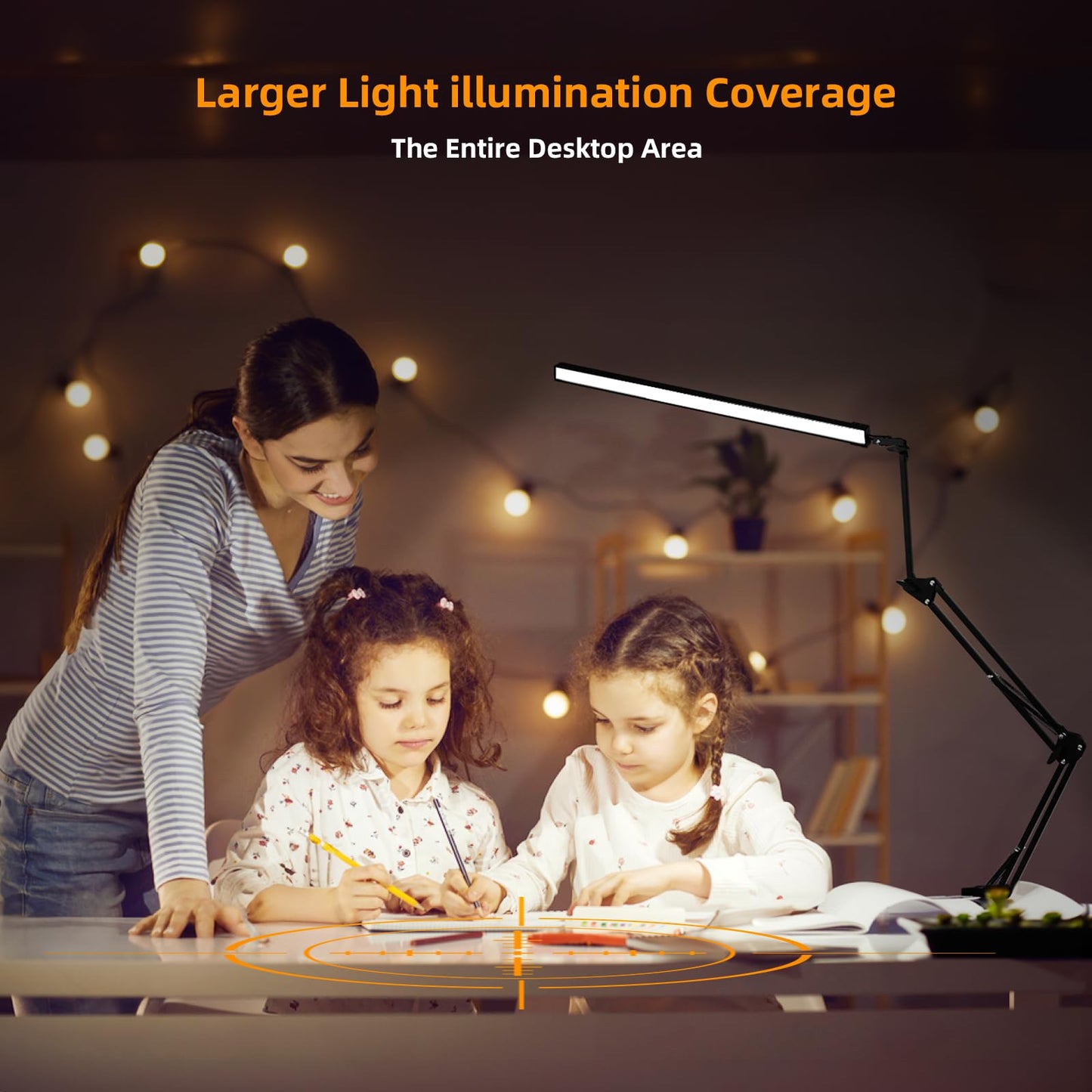 NOEVSBIG LED Desk Lamp with Clamp,2-in-1 Clamp on Desk Lamp with Base,50.7" Adjustable Swing Arm Architect Desk Lamp,Memory Function Desk Lights for Home Office,Workbench,Reading,Craft,Drafting