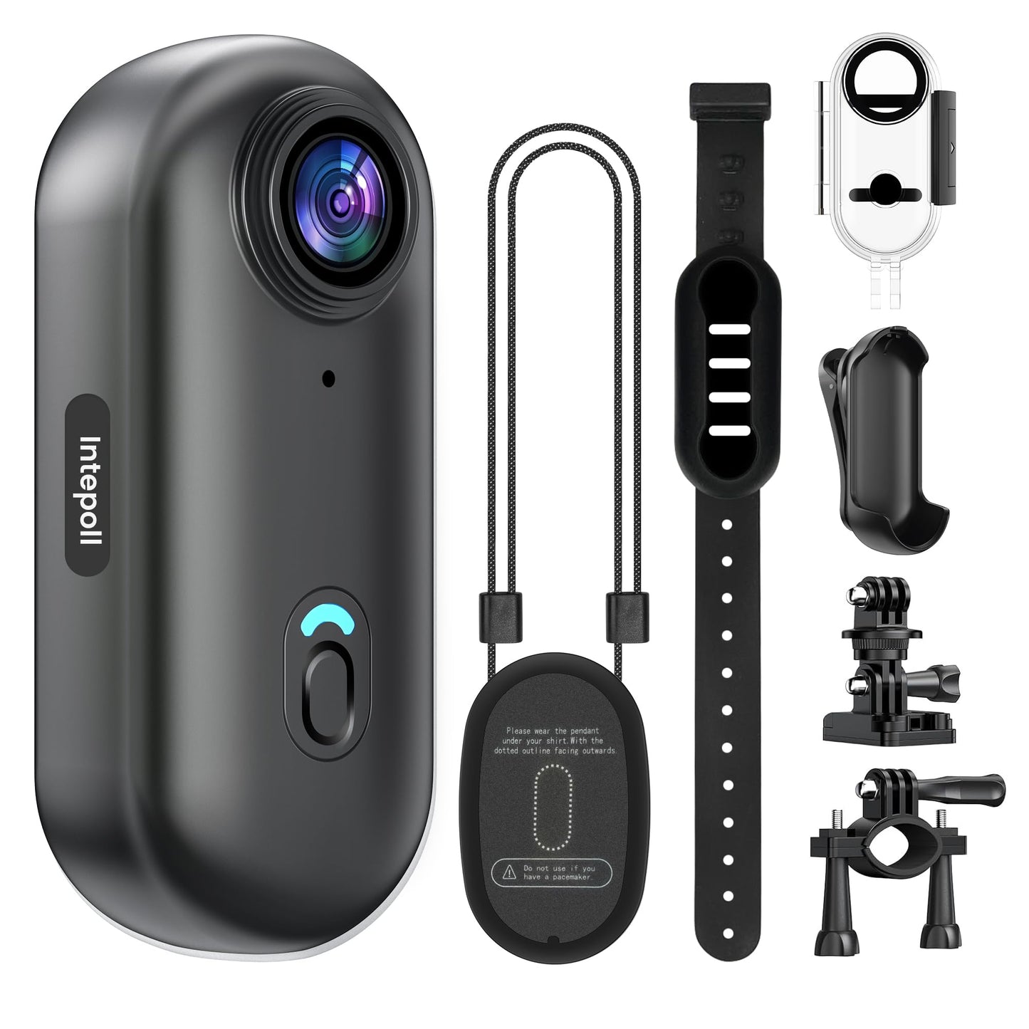 4K Mini Action Camera 128GB Thumb POV Portable Body Cam Wearable Video Recorder with IPX7 Waterproof Underwater Camcorder, Helmet Mount, Magnetic Sport DV for Bike Cycling, Pet, Vlogging(Black)