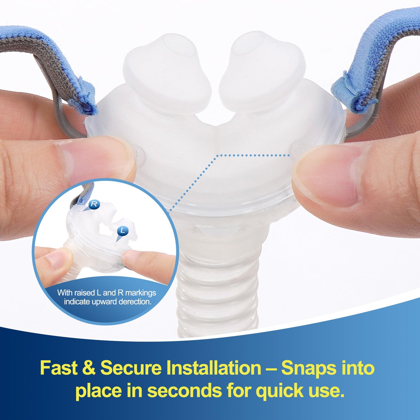 2 Pack Nasal Pillows for AirFit P10 with 2 Pcs Adjustable Straps Soft Secure Fit Lightweight Cushions Seal Comfortably CPAP Supplies Portable Spare Packs - Medium