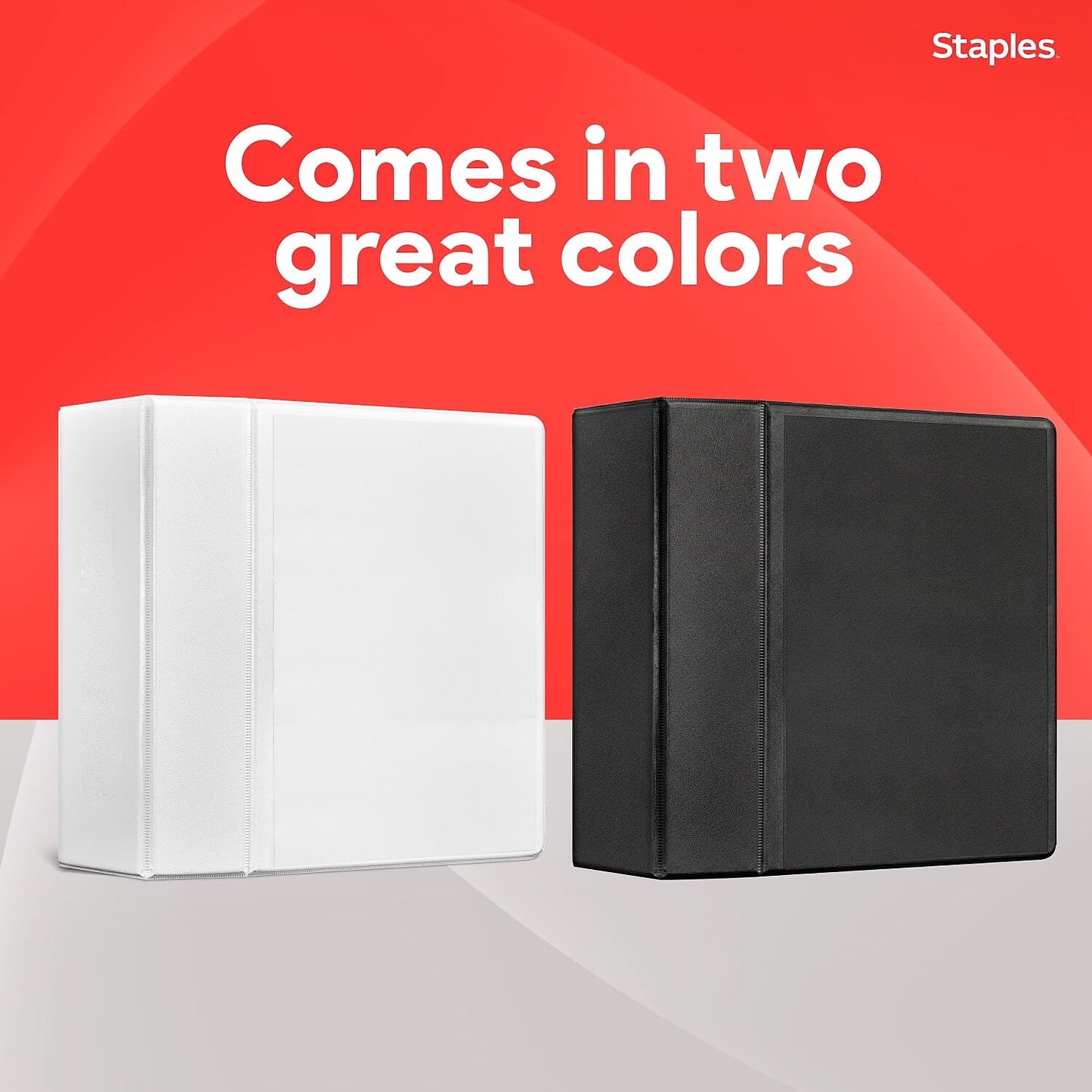 Staples Standard 5-Inch D-Ring View Binder, High Capacity Holds Up to 1,050 Sheets, White, for Presentations & Archiving