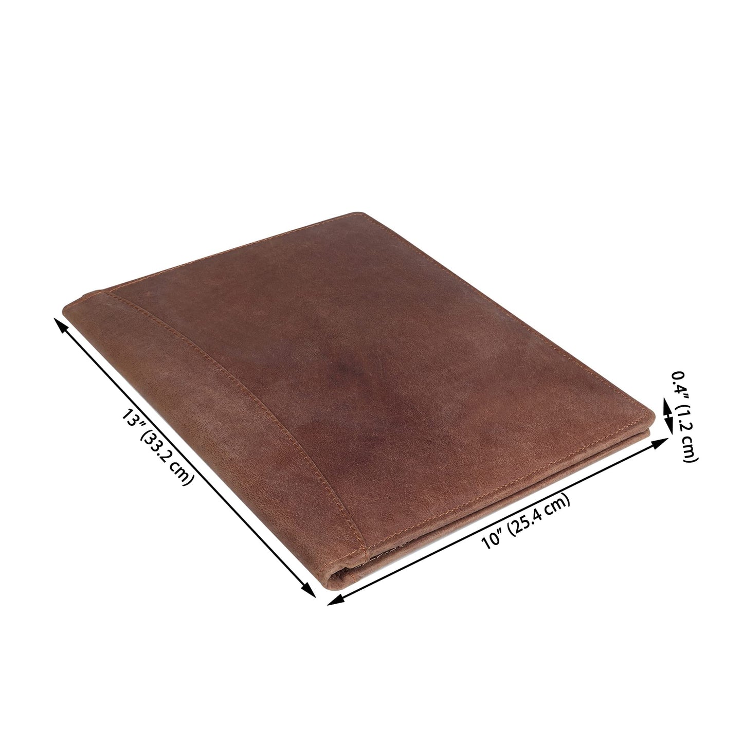 Succor Genuine Leather Portfolio – A4 Business Padfolio & Document Holder, Professional Leather Binder Organizer for Men & Women, Resume Folder, 13x10 Inch, Hunter Brown