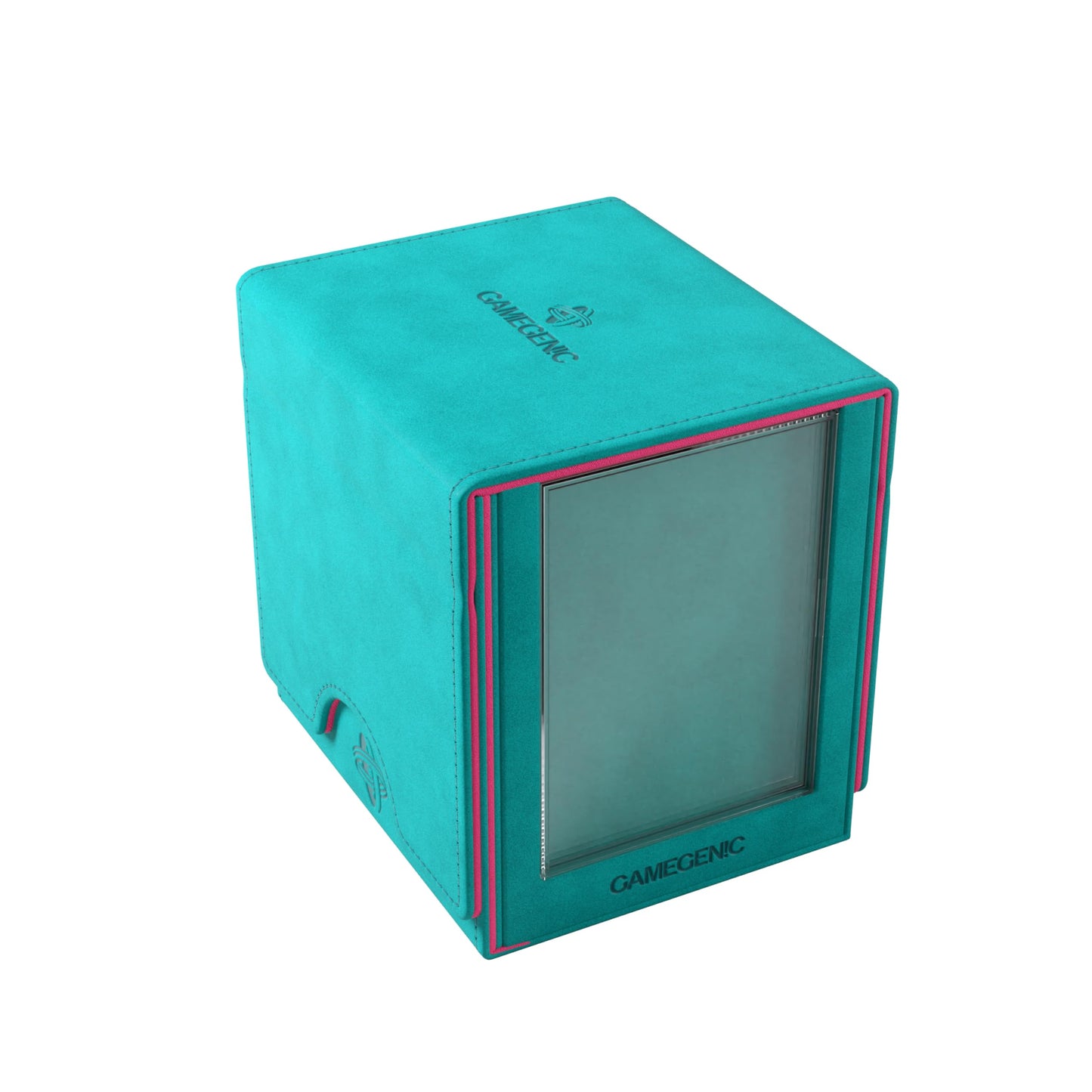Gamegenic Sidekick Pro 100+ XL Convertible - Premium Deck Box with Secure Card Storage, UV Protected Slide Card Case, Display Top Card, Extra Token Drawer, Magnetic Closure, Teal/Pink Color, Made