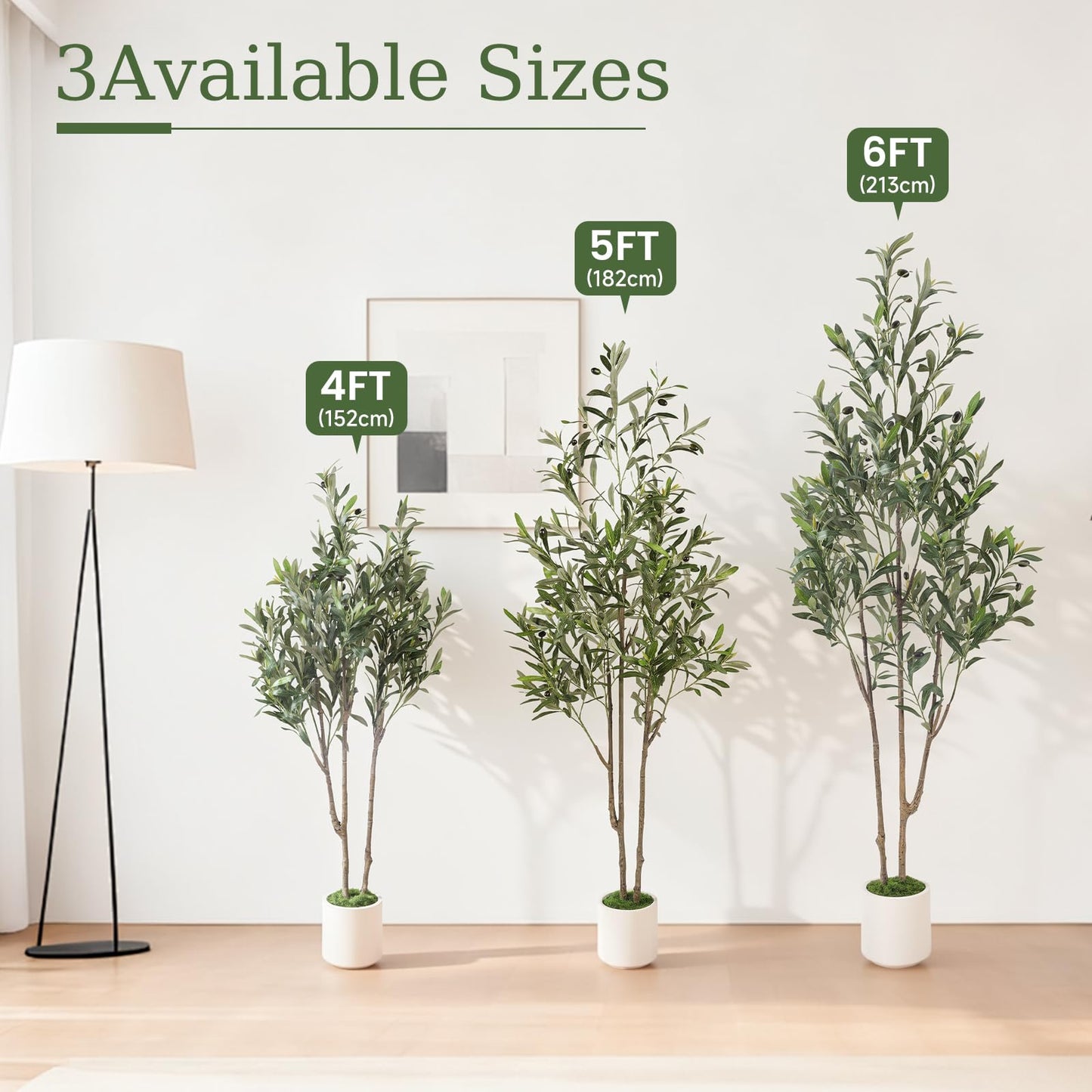 Alupssuc 5ft Olive Trees Artificial Indoor & Outdoor, Faux Olive Tree with Lively Artificial Trunk and Lifelike Fruits, Fake Potted Tree for Modern Home Office Living Room Decor