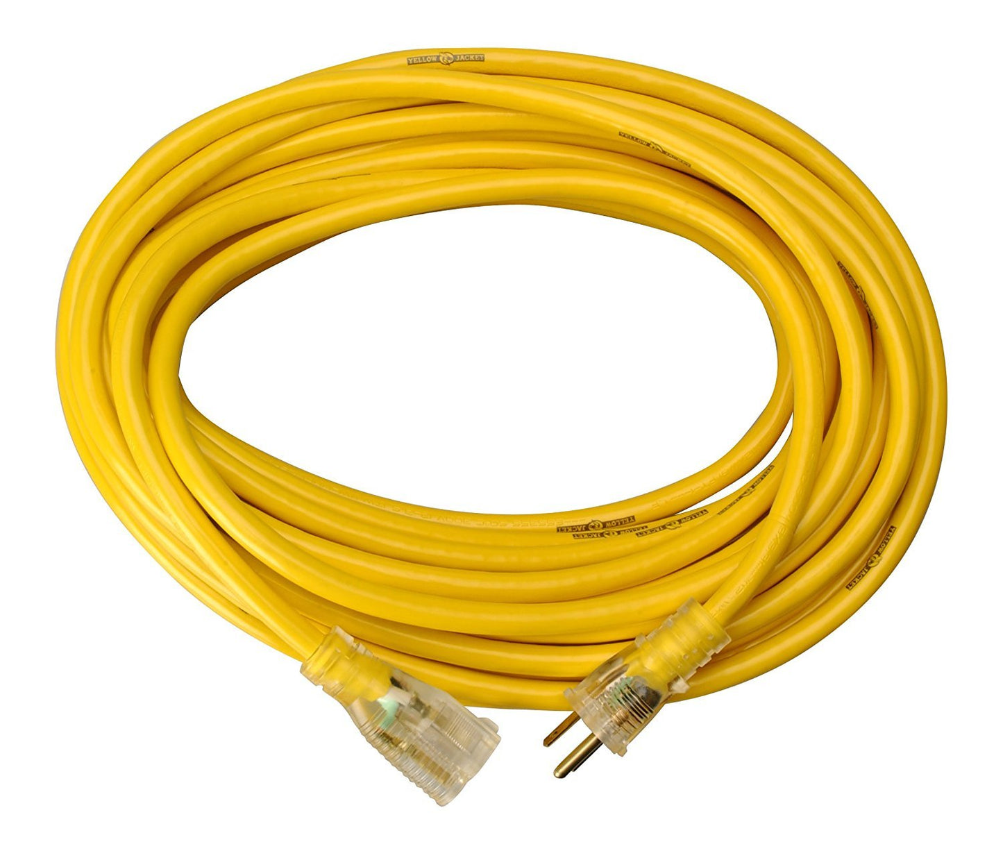 Southwire Yellow Jacket Heavy Duty Extension Cord - Outdoor Power for Tools & Equipment - Lighted End with SJTW Jacket & Three Prong Plug - 100 Foot