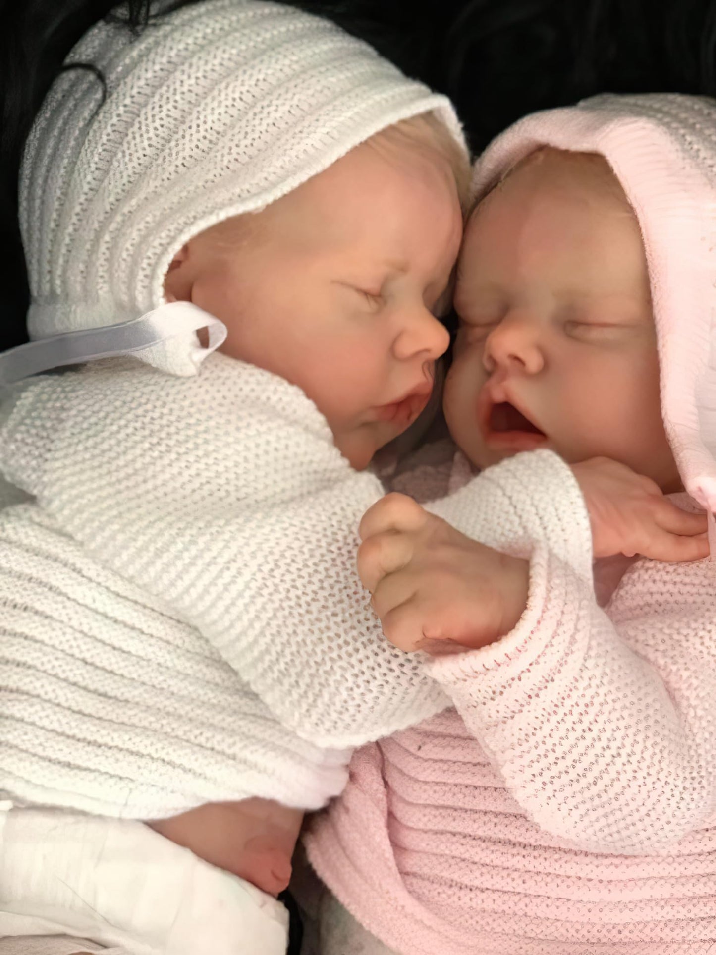 Ardol 18 Inch Realistic Reborn Baby Doll Twins - Lifelike Newborn Full Body Vinyl Boy & Girl Set with Golden Hair Sleeping Cuddly Doll Collectible Gift Set