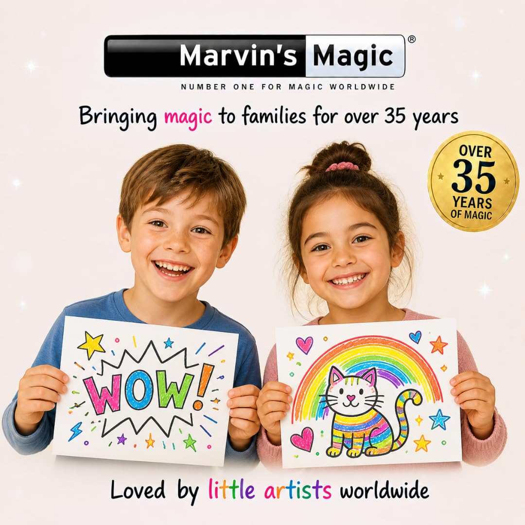 Marvin's Magic - NEW x 30 Amazing Magic Pens - Color Changing Magic Pen Art - Create 3D Lettering or Write Secret Messages - Includes 30 Magic Pens
