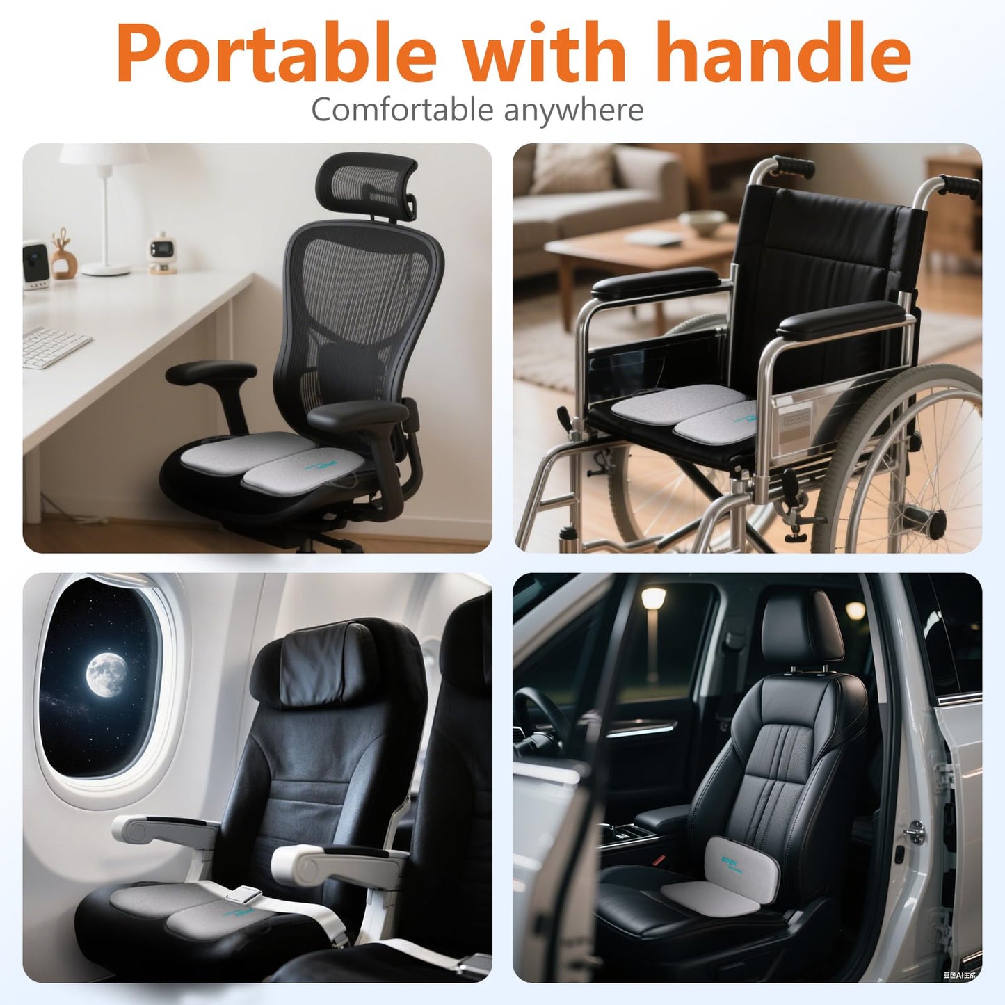 Sojoy 3 in 1 Gel Seat Cushion (Darkgray)