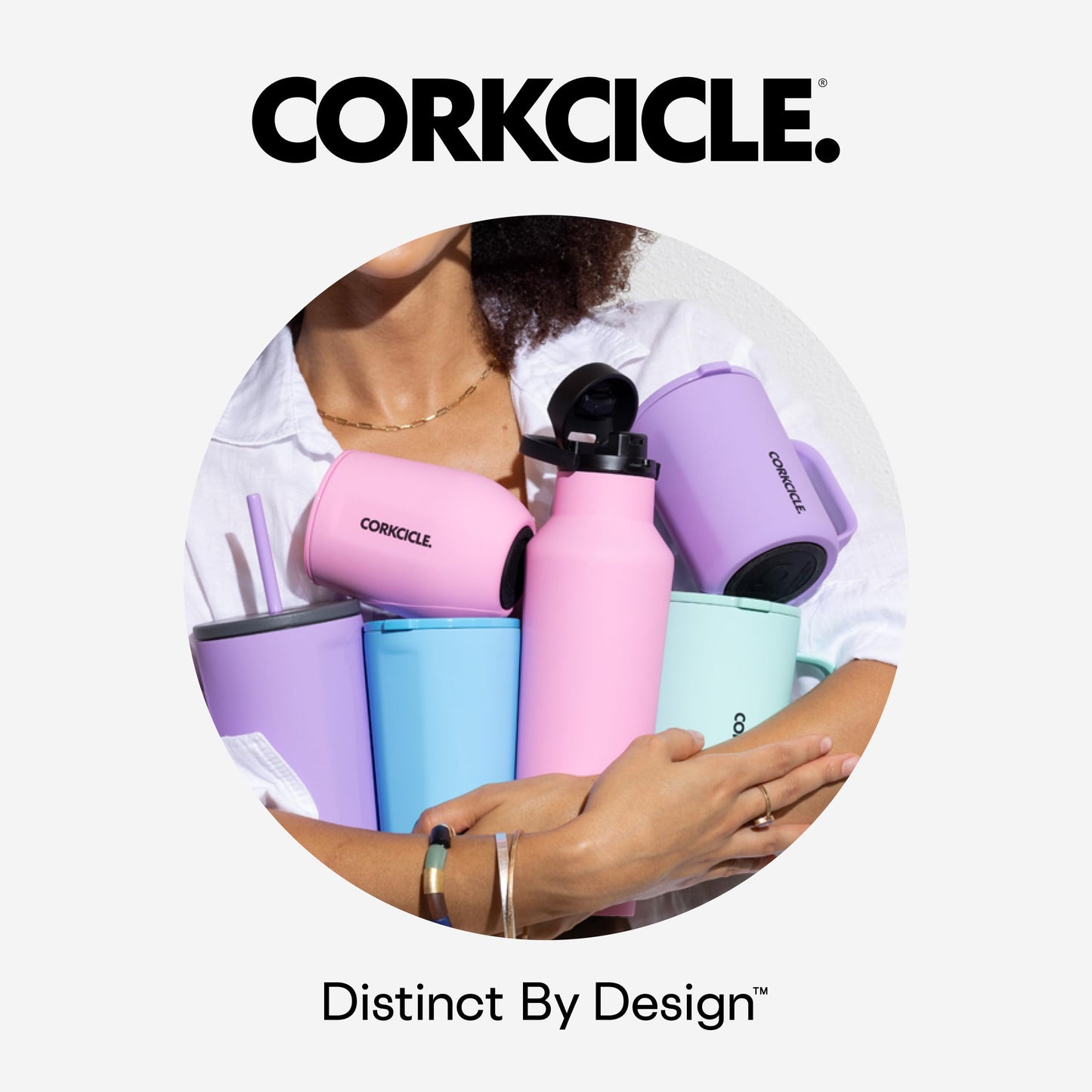 Corkcicle x Rifle Paper Co. Cruiser Insulated Tumbler with Handle & Straw - Keeps Drinks Cold 20 Hours - BPA-Free - 40 oz - Gift for Mom - Great for Mother's Day or Christmas - Gloss Blue Hydrangea