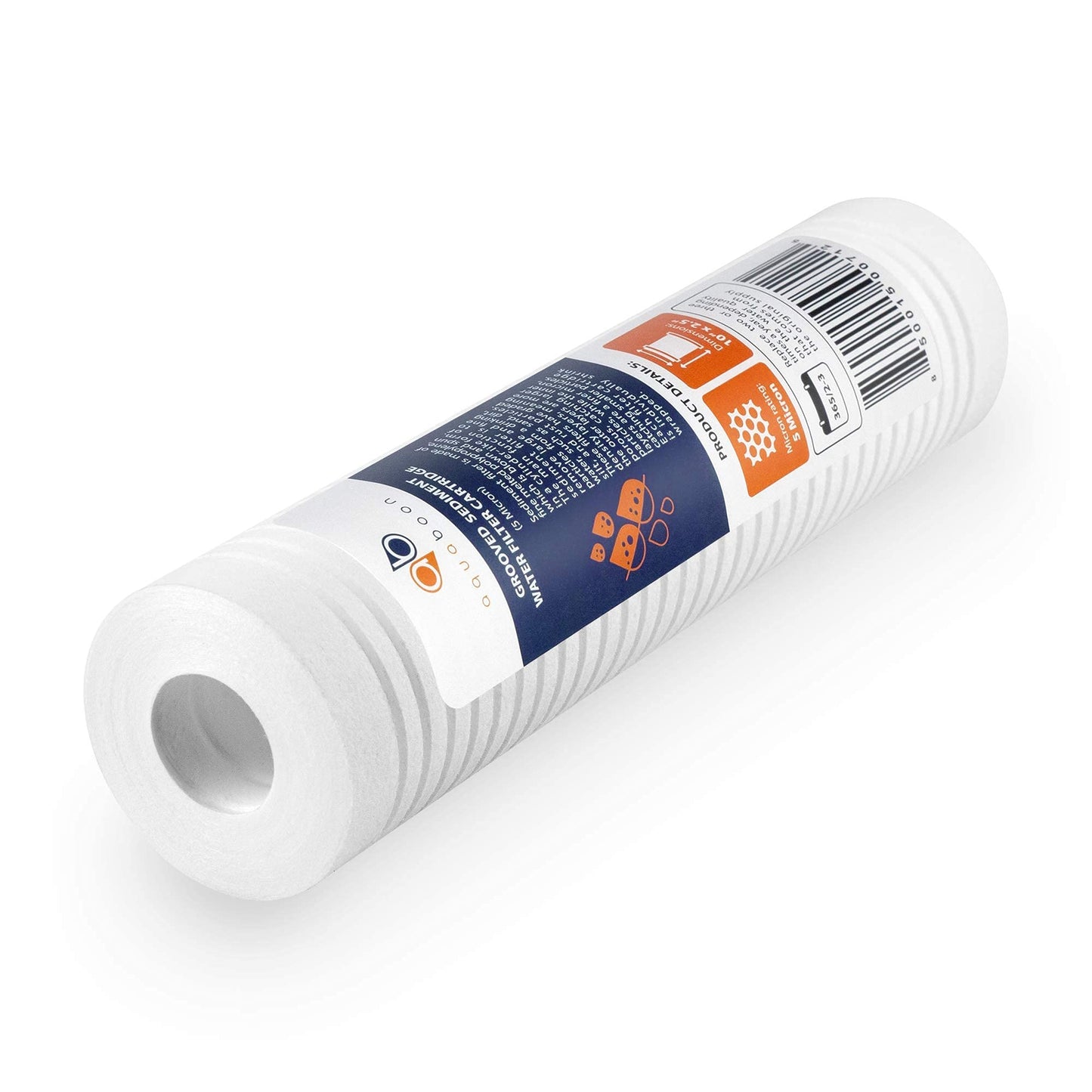 Aquaboon 5 Micron 10 x 2.5 Grooved Sediment Water Filter Replacement for Whole House Filter Cartridge Compatible with AP110, WHKF-GD05, CFS110, 25-Pack