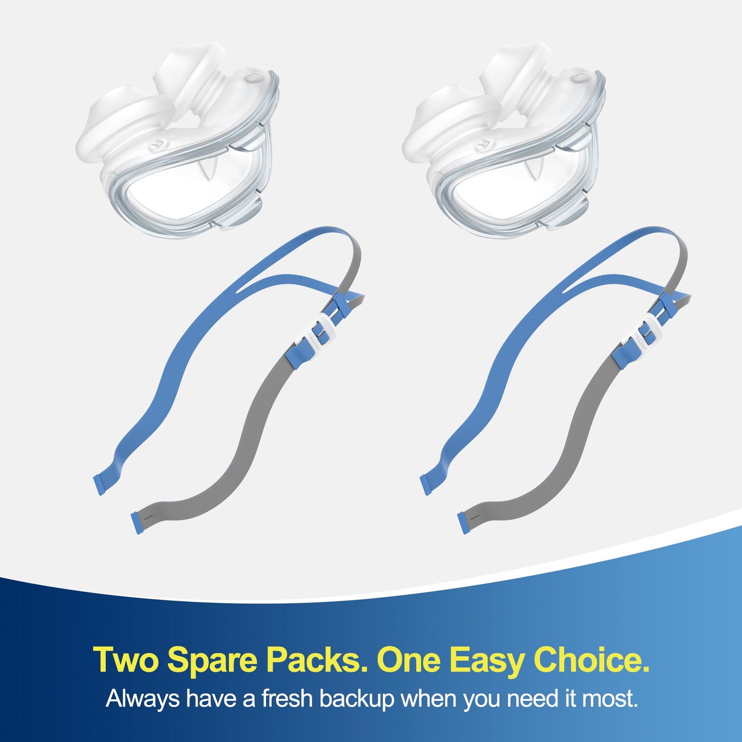 2 Pack Nasal Pillows for AirFit P10 with 2 Pcs Adjustable Straps Soft Secure Fit Lightweight Cushions Seal Comfortably CPAP Supplies Portable Spare Packs - Medium