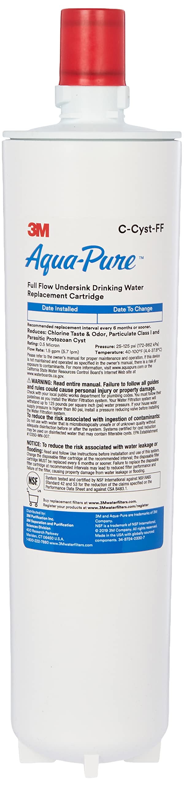 Aqua Pure C-CYST-FF Undersink Filter Replacement Cartridge