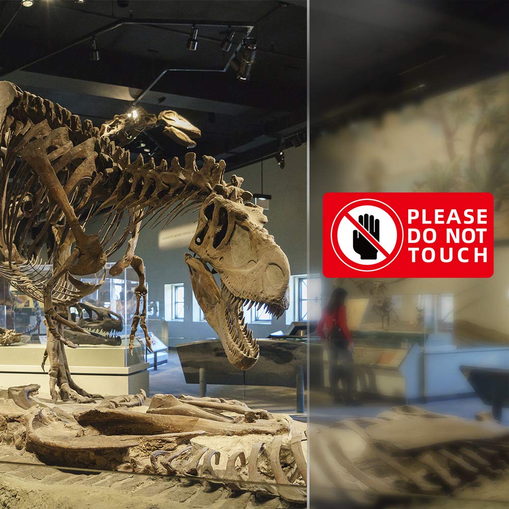 200 PCS Do Not Touch Stickers Tape 3"×6" Inches Please Don’t Touch Sign Commercial Grade Removable Waterproof Vinyl Decal