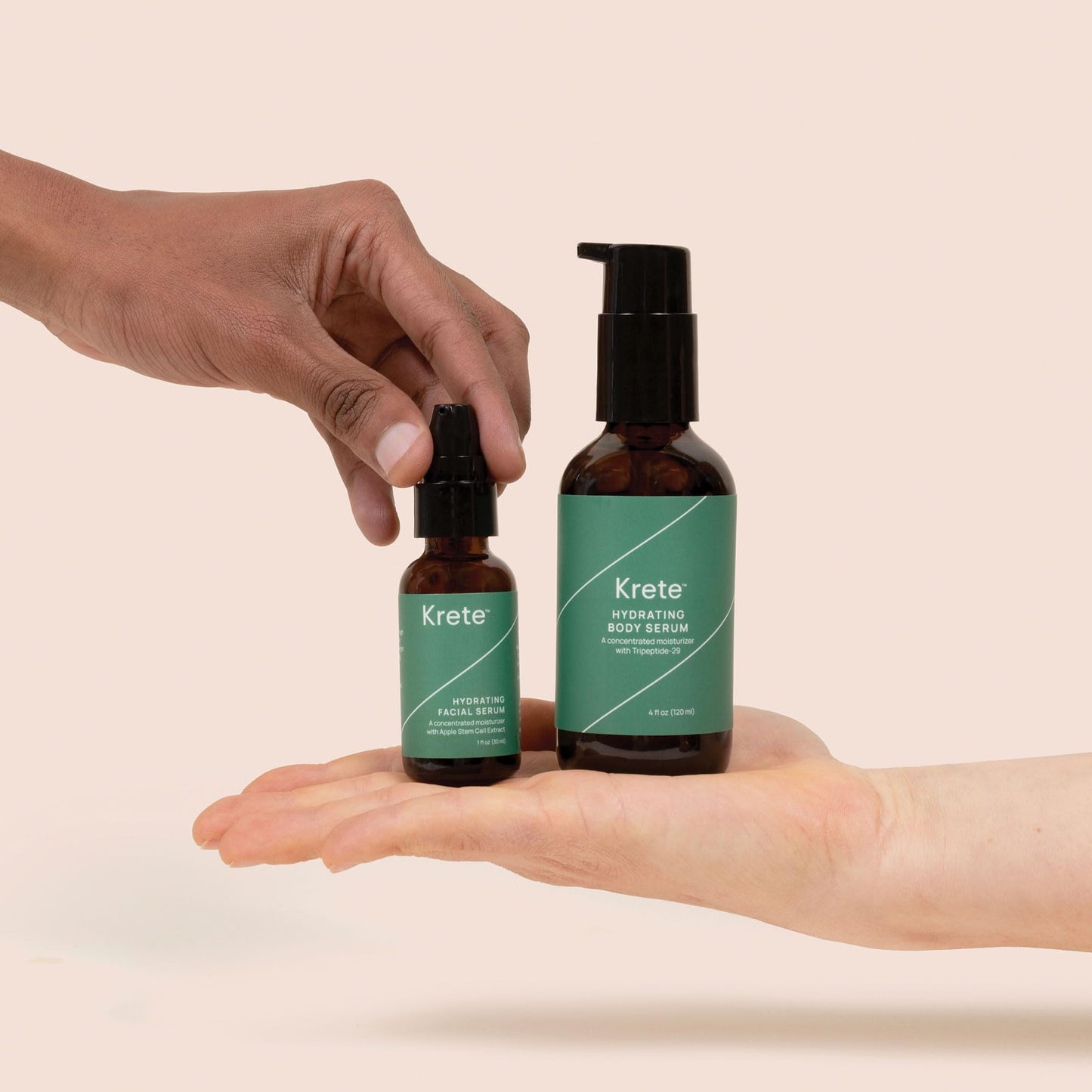 KRETE Hydrating Face & Body Serum Head-to-Toe Bundle - Moisturize, Smooth, Hydrate, & Protect Your Skin In 30-Seconds, Oil-Free, All Skin Types with Apple Stem Cell Extract & Hyaluronic Acid