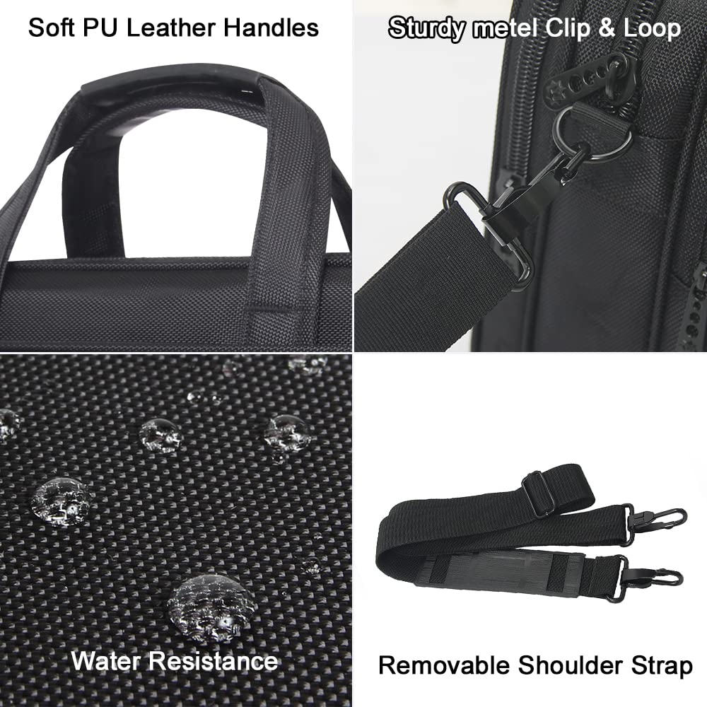 Large Briefcases For Men Canvas Tote Bag Laptop Case 19 Inch Computer Bag Work Bags Business Mens Bag Office Carrying Cases Messenger Bag Book Bag Black (X-Large Size