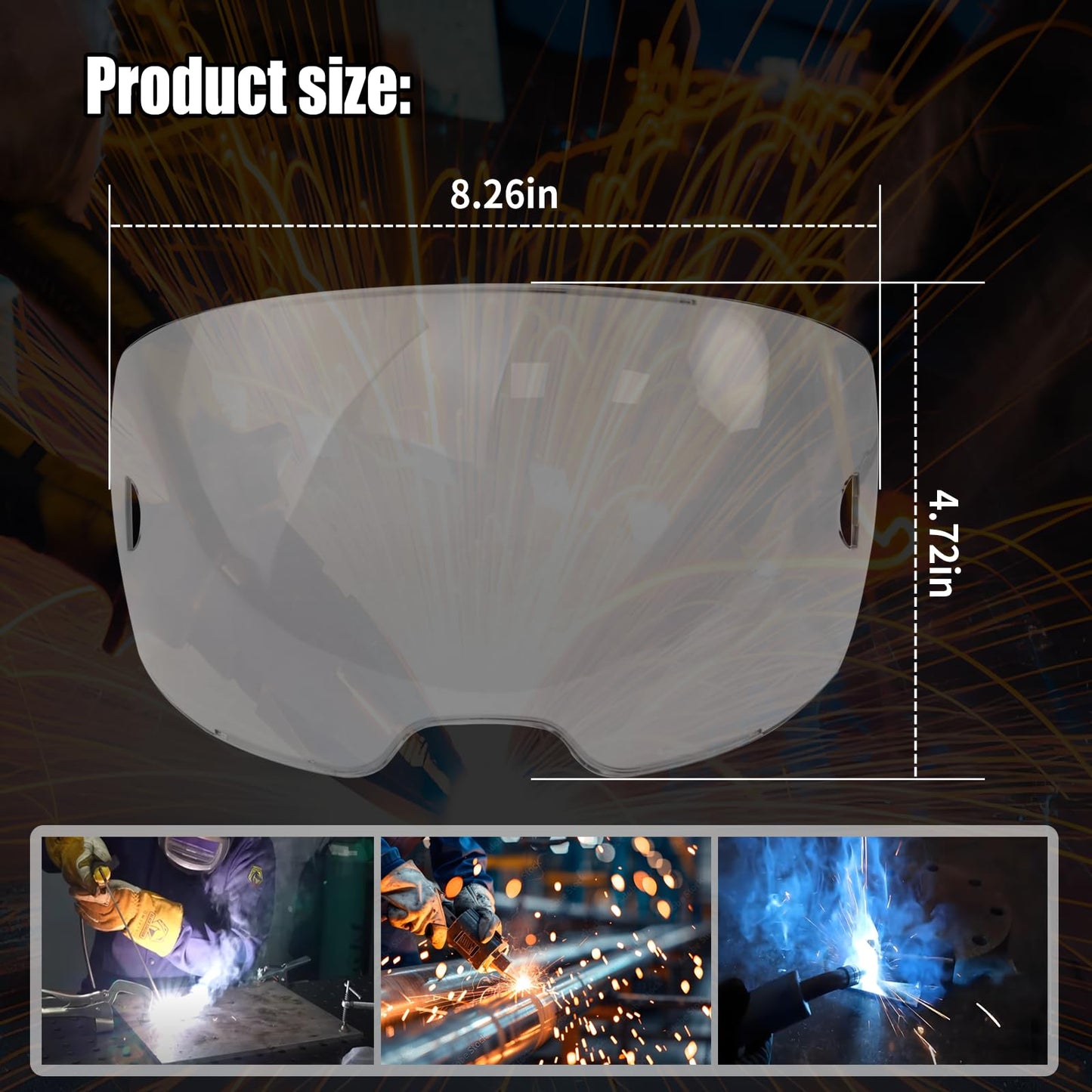 10 Pack 0700000802 Clear Front Cover Lens Compatible with Sentinel A50 Welding Helmet,3.93" x 2.36" Viewing Lens,A50 welding face mask lens Replacement parts
