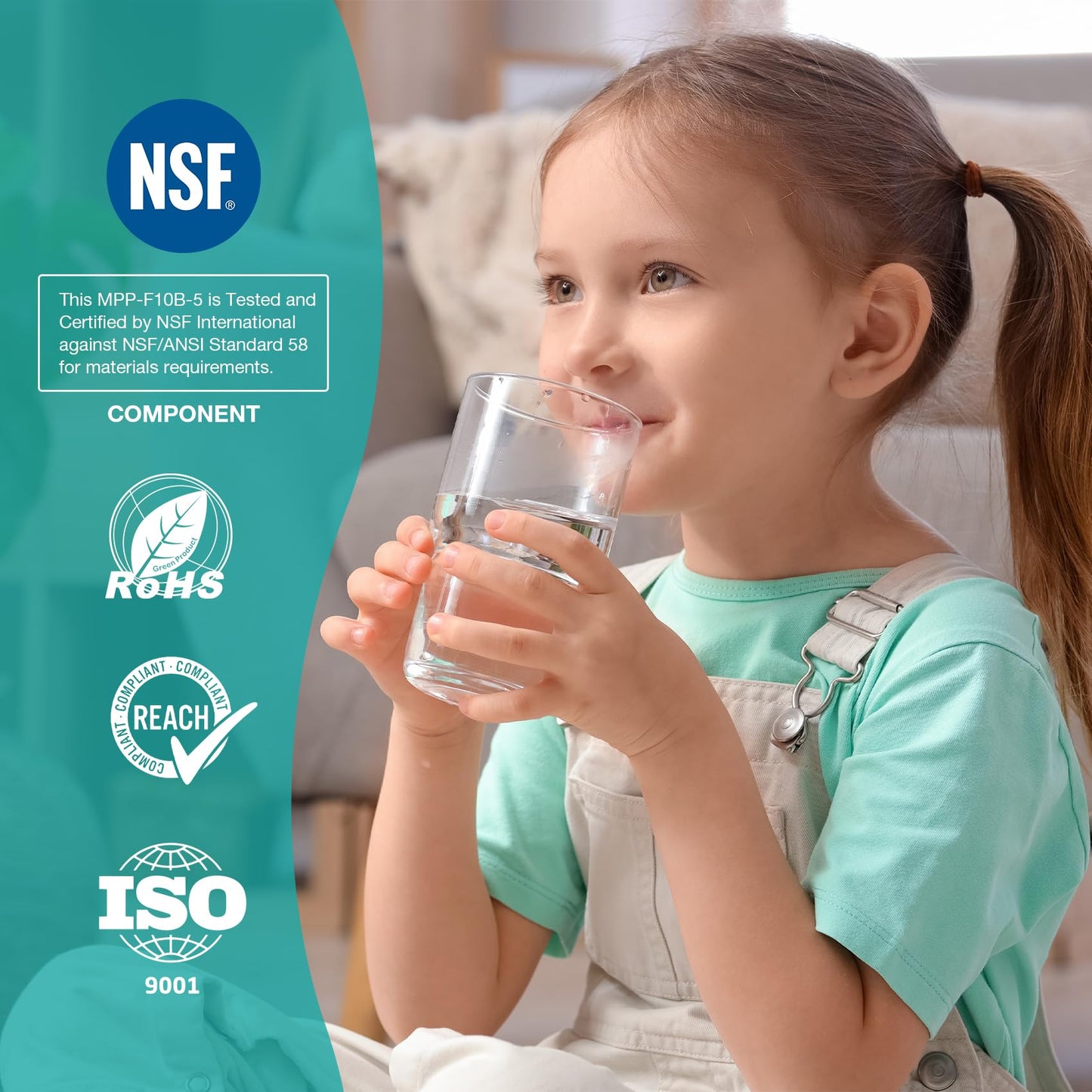 10" x 4.5" Whole House Sediment Water Filter, SimPure 5 Micron 10-inch Big Water Filter Replacement Cartridge Compatible with W15-PR, DGD-5005, FP15B, HD-950A, GXWH35F, GXWH30C for Well Water 4-Pack