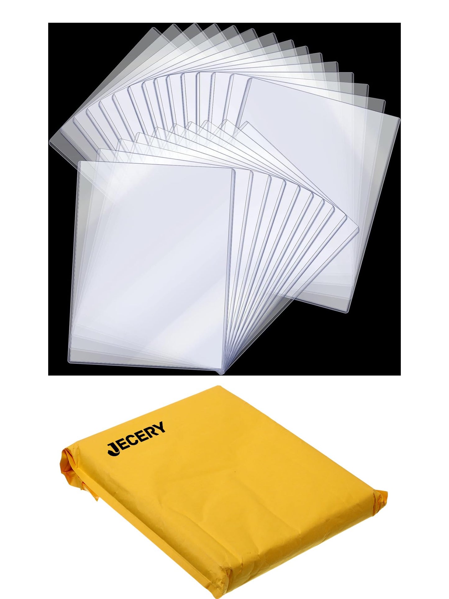 Jecery 25 Pcs 8.5 x 11'' Rigid Print Protectors Clear Rigid Plastic Paper Page Protectors Photo Plastic Sleeves for Document