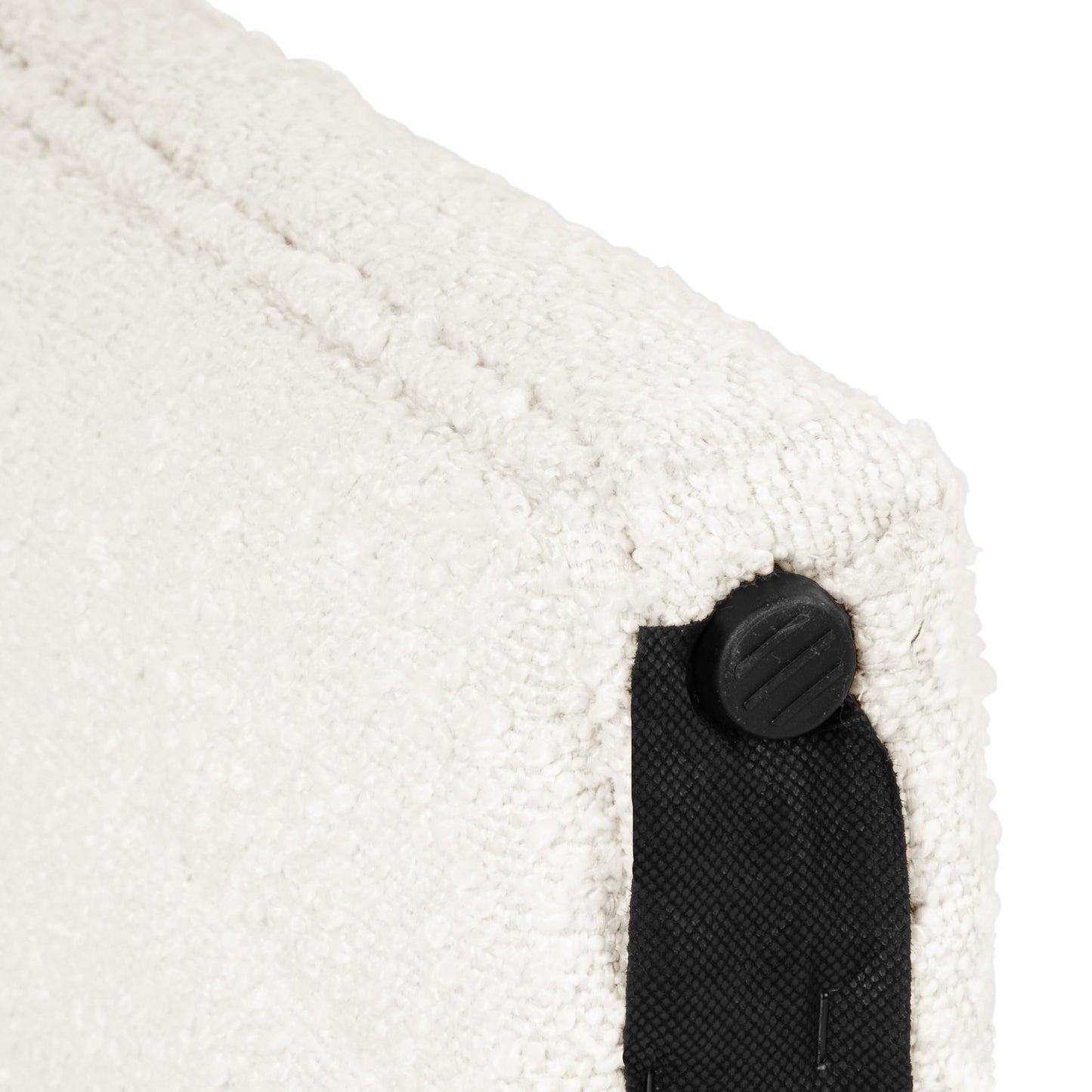HomePop Modern Channel Tufted Ottoman|Homepop Home Décor|Ottoman for Living Room & Bedroom - Cream Boucle