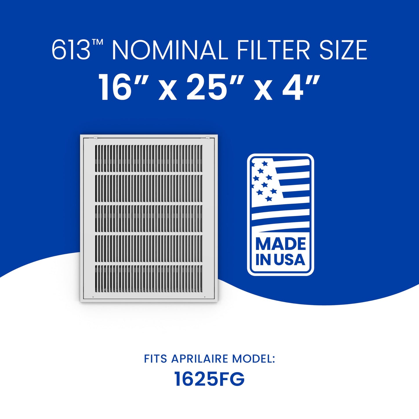 AprilAire 613 Replacement Filter for AprilAire Whole House Air Purifier 1625FG - MERV 13, Healthy Home Allergy, 16x25x4 Air Filter (Pack of 1)