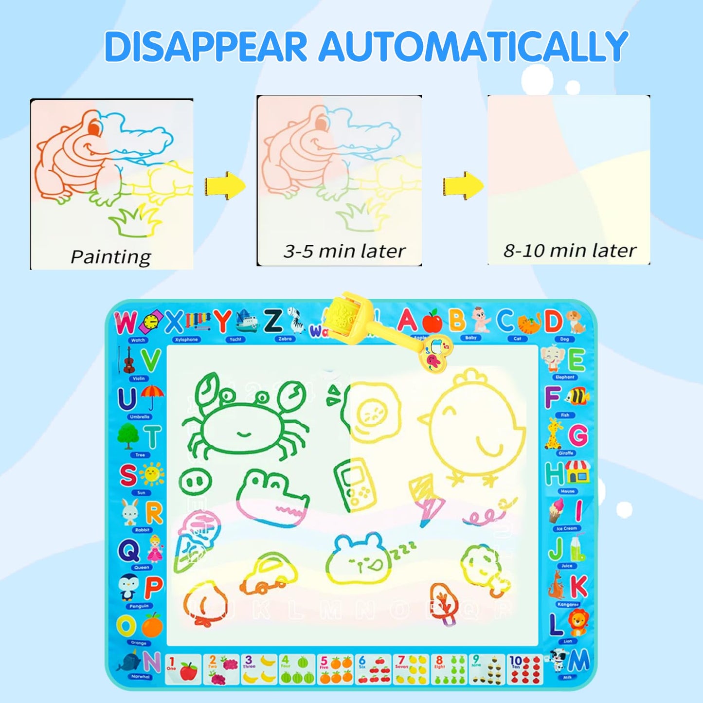 Reusable Water Doodle Mat for Writing and Writing