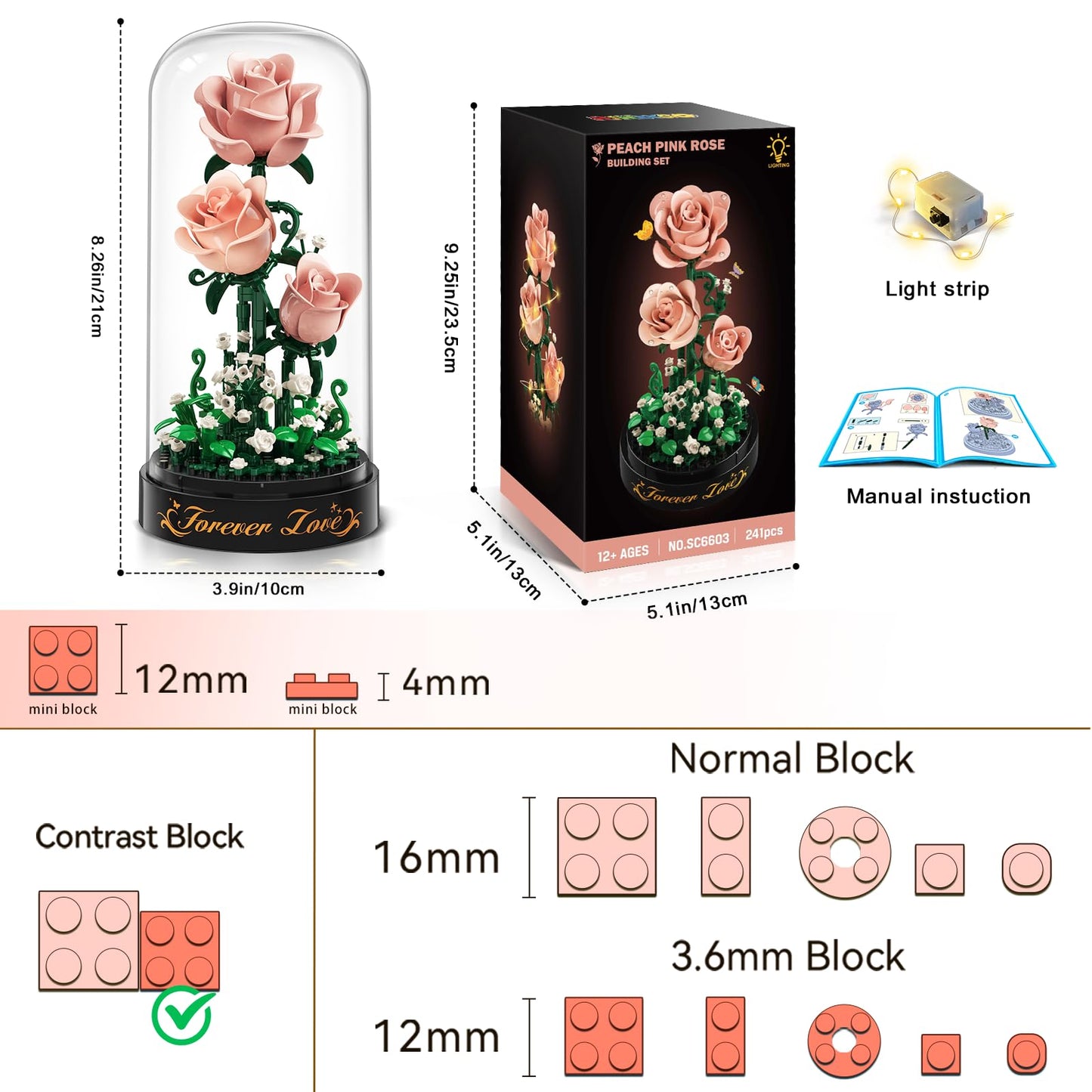 HiWEEGO Mini Flowers Building Set (Pink)