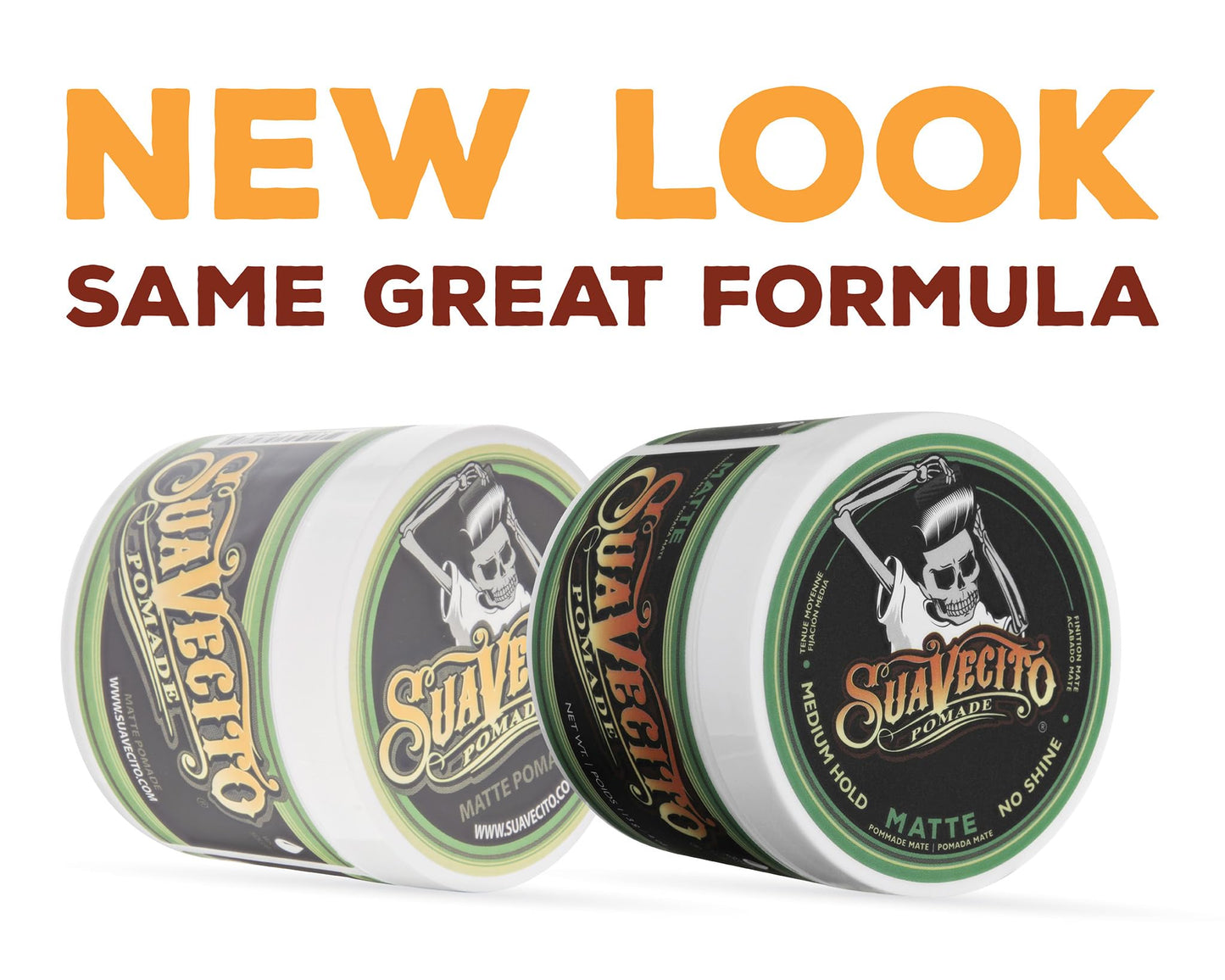 Suavecito Pomade Matte (No Shine) Formula 4 oz, 2 Pack - Medium Hold Hair Pomade For Men - Matte Hair Paste For Natural Texture Hairstyles