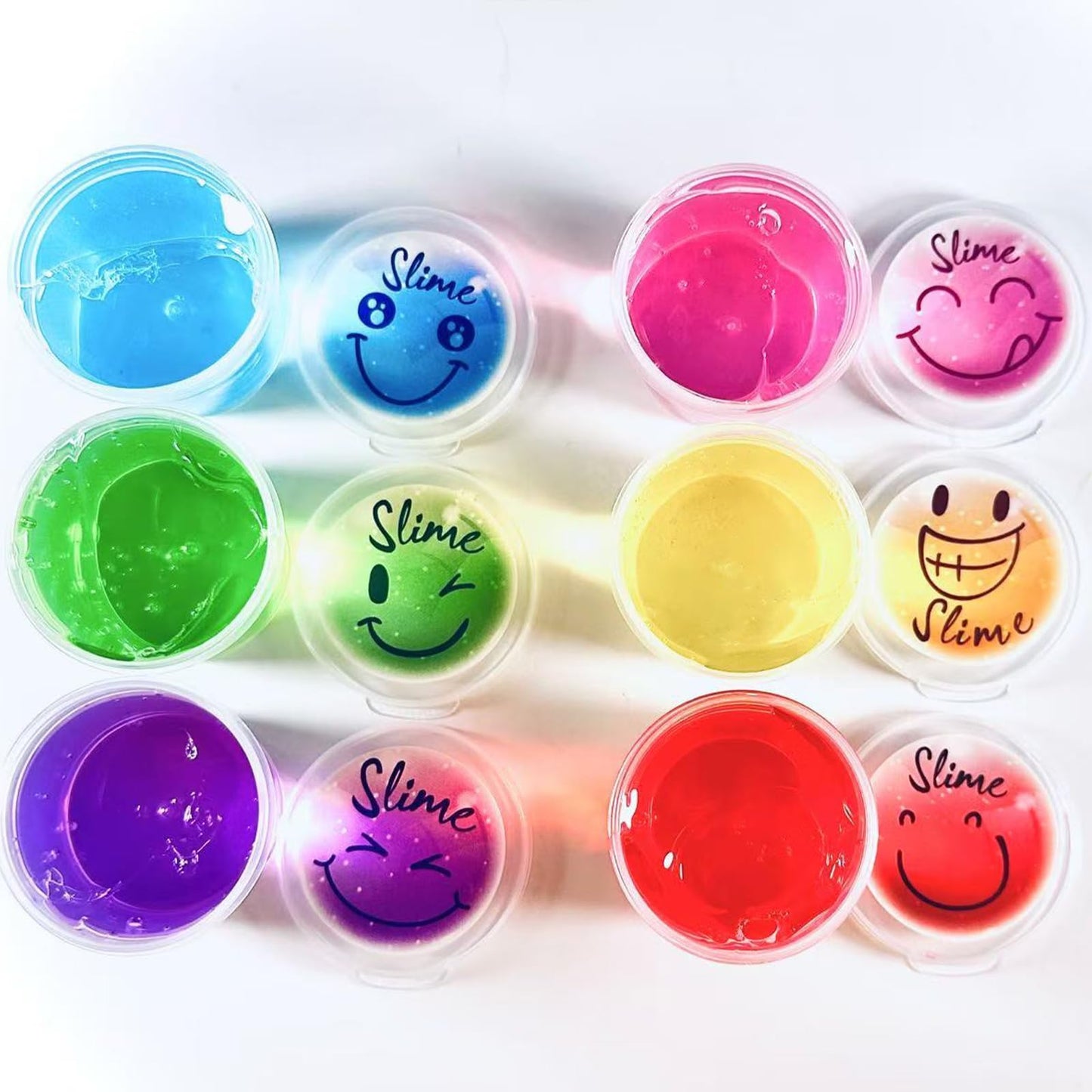 120 Pack for Kids Clear Crystal Bulk Slime Kit, Smiling Slime Color Box, Slime Kit for Girls and Boys, Stress Relief Kids Slime Kits for Toddlers, Classroom Reward, Valentine's Day Party Supplies