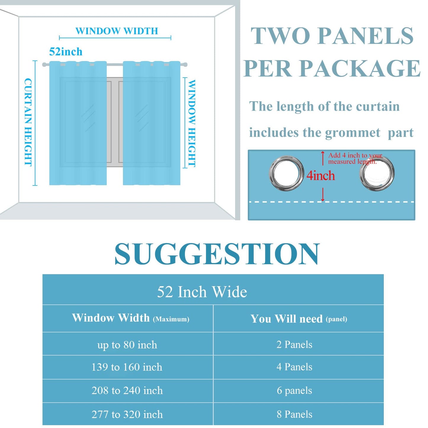 Estelar Textiler Blackout Curtains 90 Inches Long 2 Panels, Navy Blue and Greyish White Thermal Insulated Energy Saving Ombre Drapes for Bedroom,Light Blocking Grommet Curtains for Living Room,52Wx90L