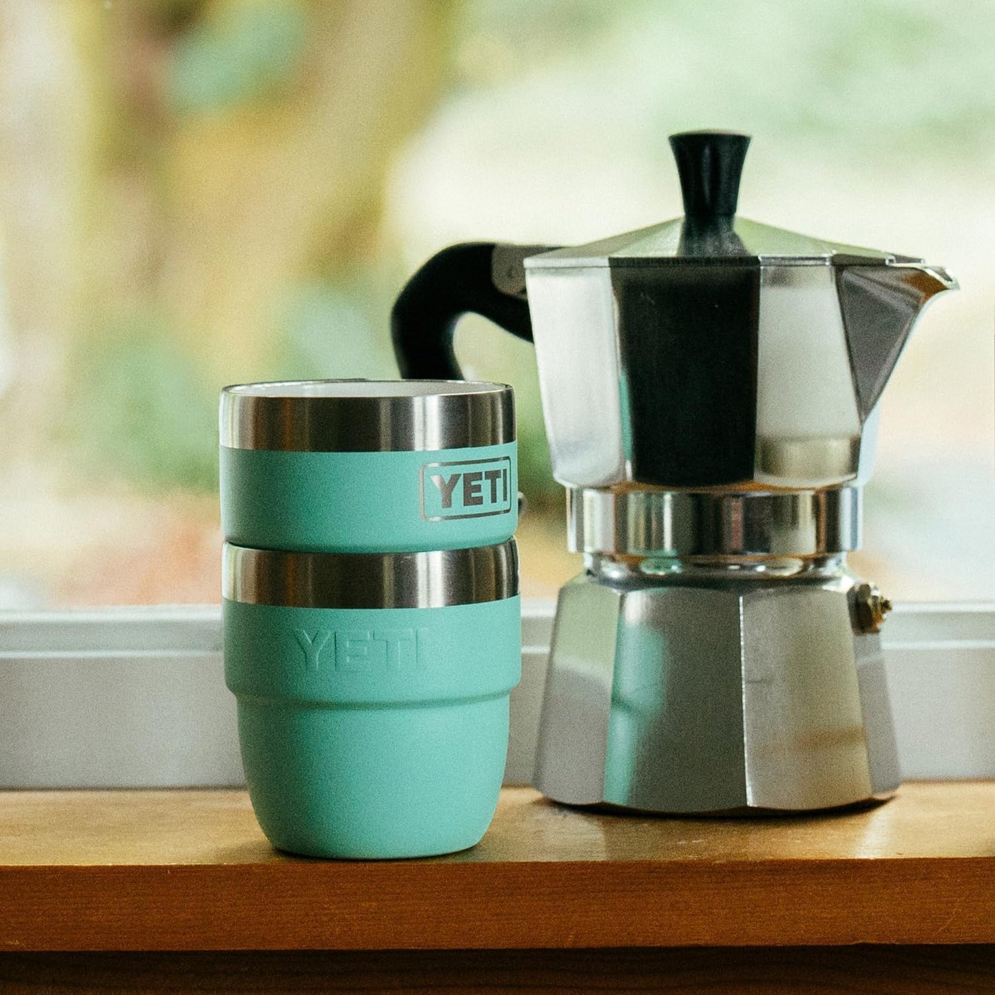 YETI Rambler 4 oz Stackable Cup, Stainless Steel, Vacuum Insulated Espresso/Coffee Cup, 2 Pack, Cape Taupe