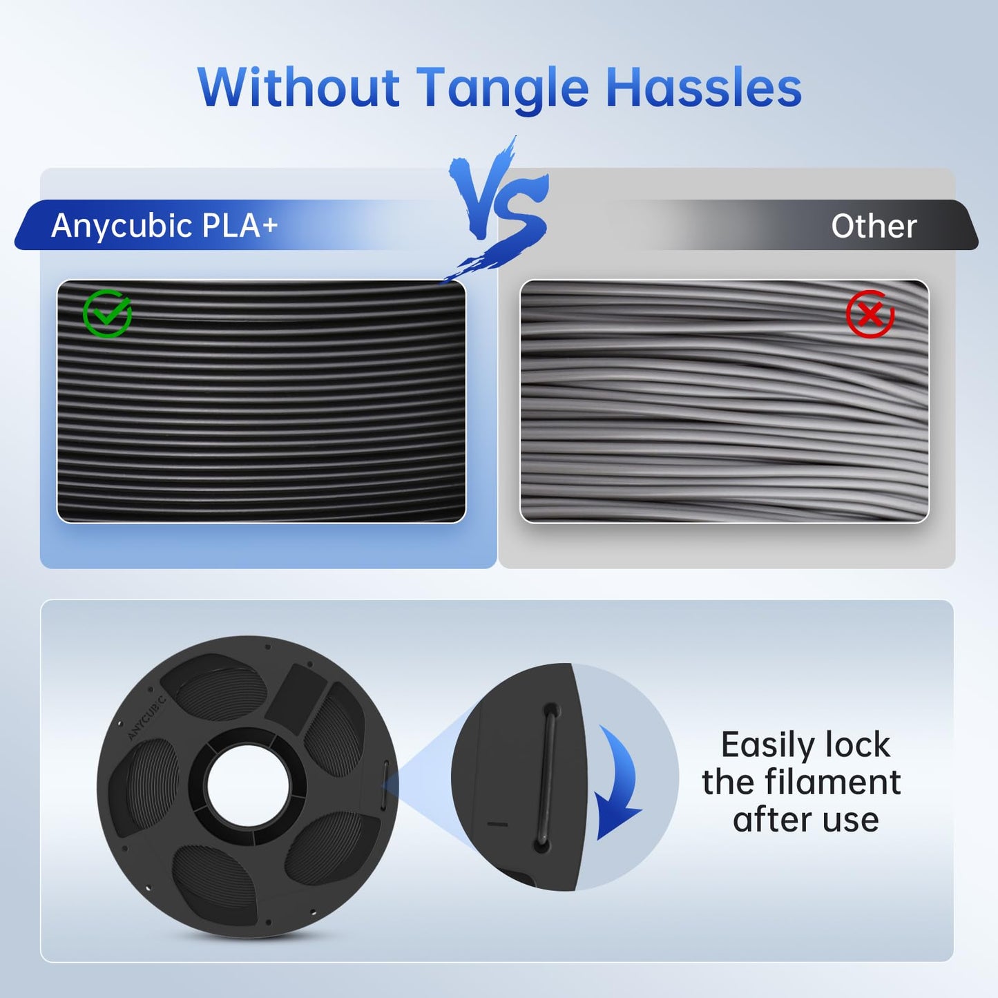 ANYCUBIC PLA Plus (PLA+), 3D Printer Filament 1.75mm Bundle, High Toughness, Dimensional Accuracy +/- 0.02mm, Print with Most FDM 3D Printers, 1KG Spool, 2kg, Black + White