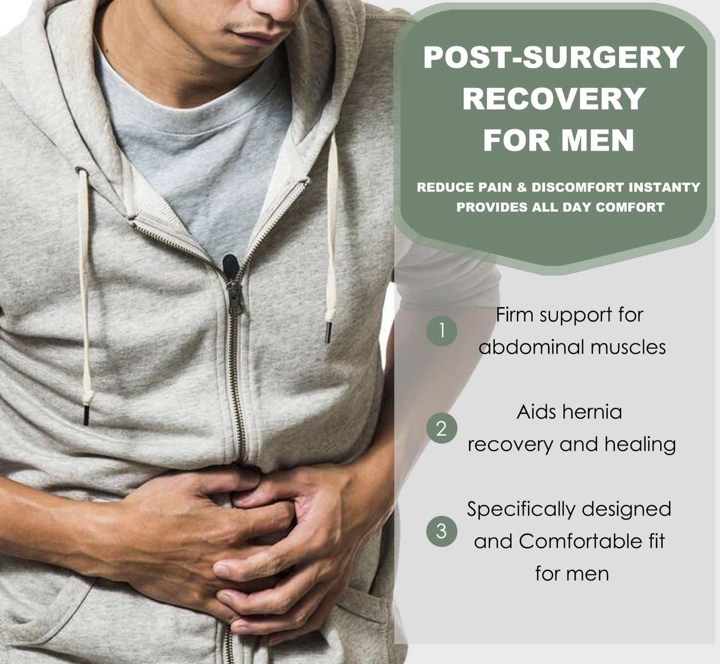 Abdominal Binder Post Surgery - Postpartum Belly Band Wrap | Post C Section Belly Binder Recovery Belt | Stomach Compression Hernia Belt For Men or Women After Pregnancy, Hysterectomy (Large/X-Large)