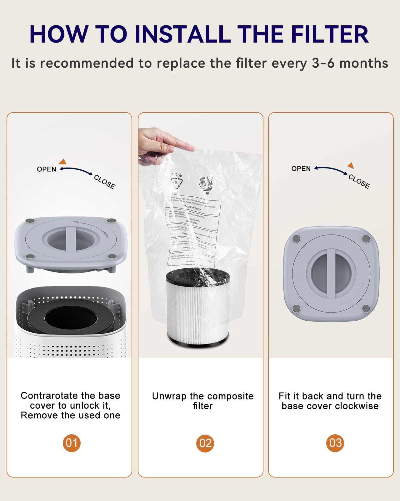 Air Purifiers for Home Large Room up to 1500ft², Tailulu H13 True HEPA Air Purifier for Pets Dust Odor Smoke, Air Purifier for Bedroom with 15dB Quiet Sleep Mode for Bedroom Office Living Room