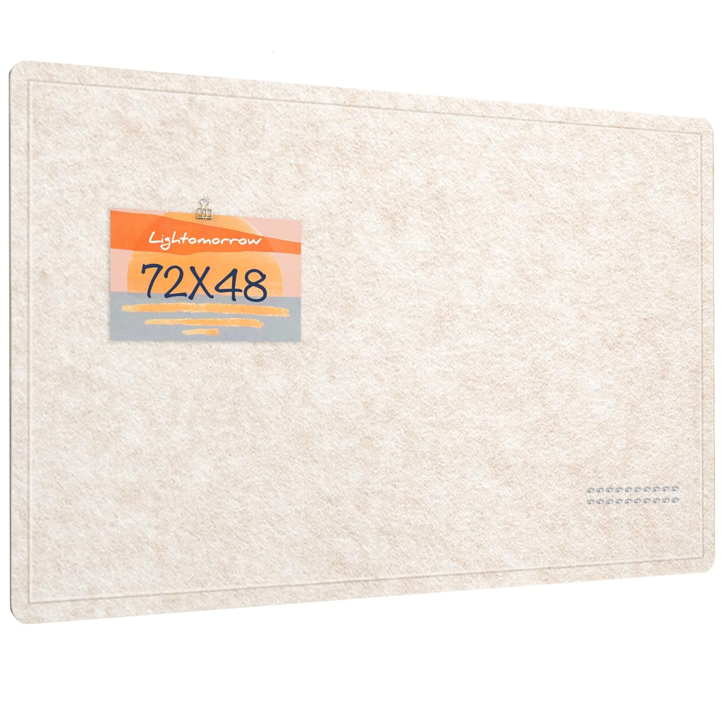 Large Bulletin Board - 72 x 48 Inches, Decorative Felt Pin Board for Wall - 6' x 4' Foldable Photo Display Board with Self-Adhesive Tape, Includes 20 Push Pins - Oatmeal
